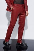 Burgundy Slim Pu Suit Trousers