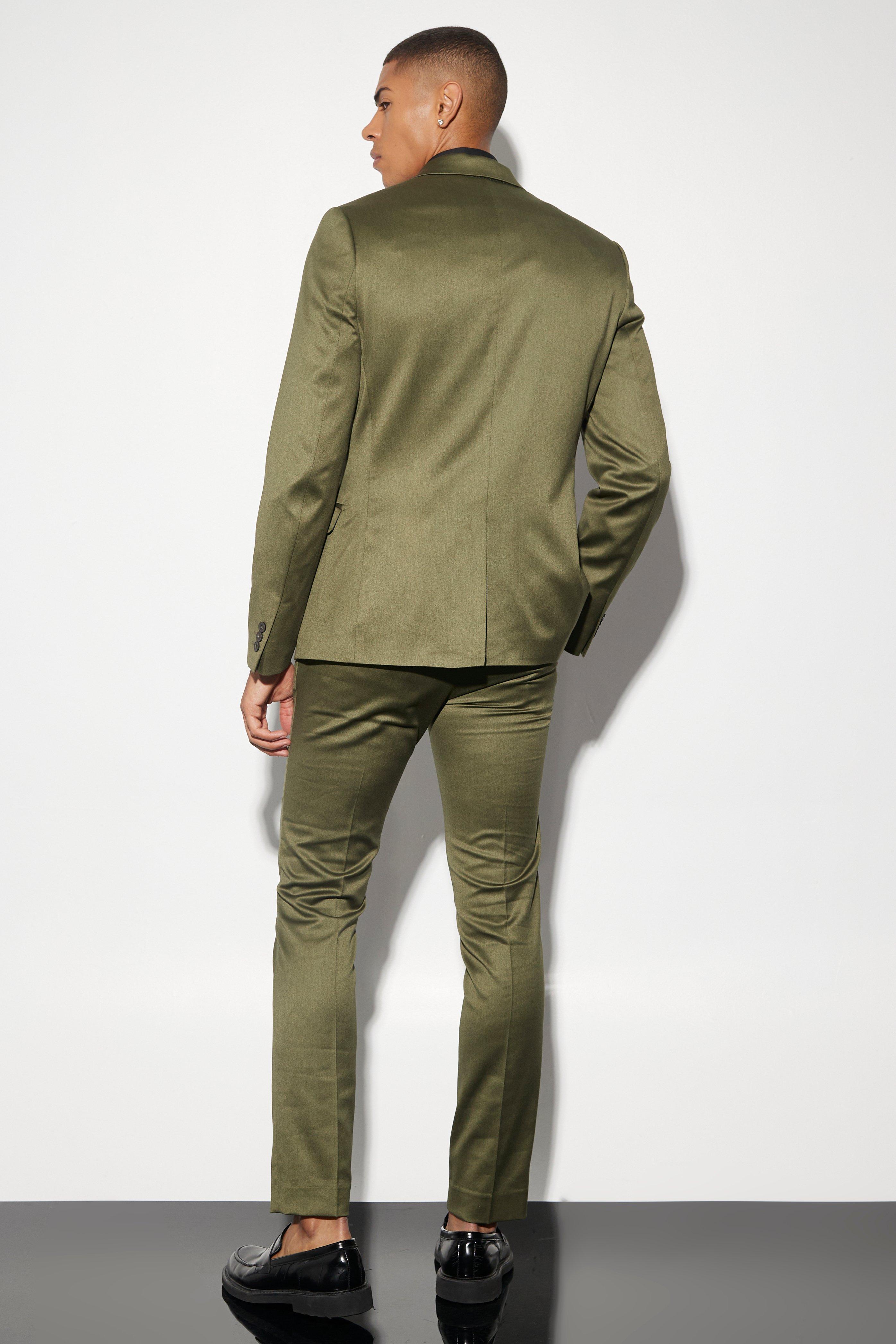 Mens olive clearance green suit jacket