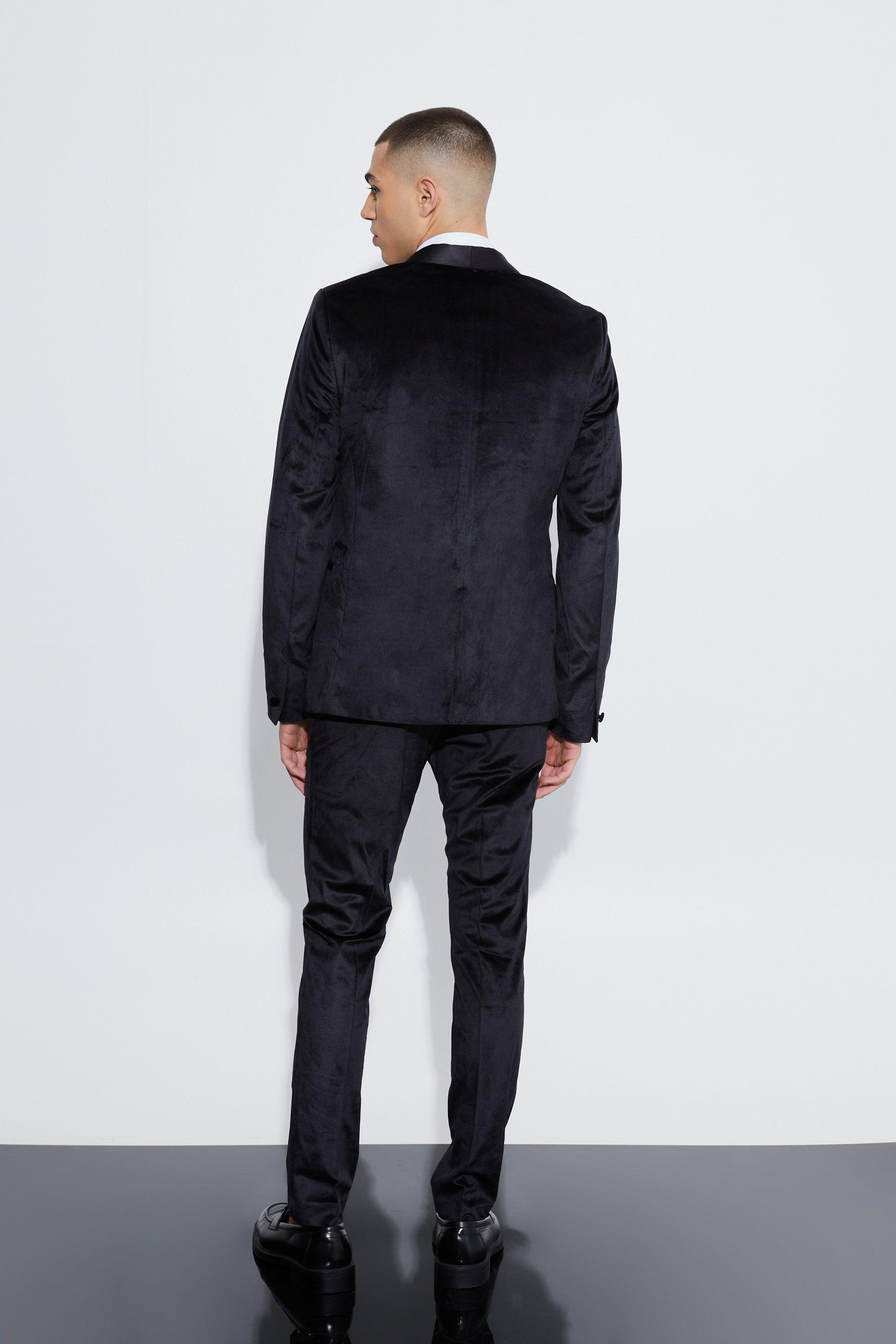 Black suede best sale suit jacket