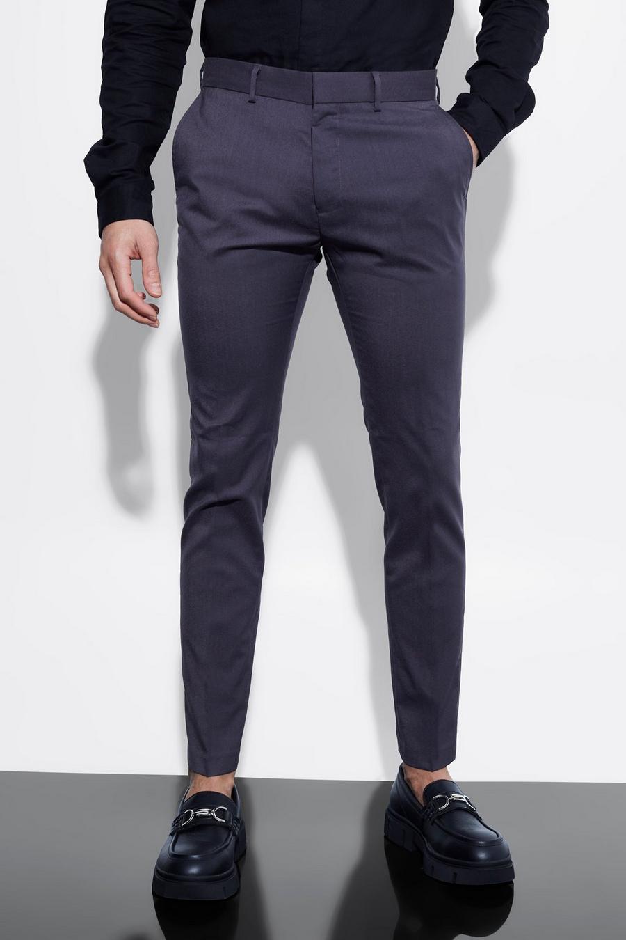 Charcoal Skinny Tuxedo Suit Trouser image number 1
