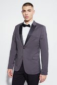 Charcoal Skinny Tuxedo Single Breasted Suit Jacket