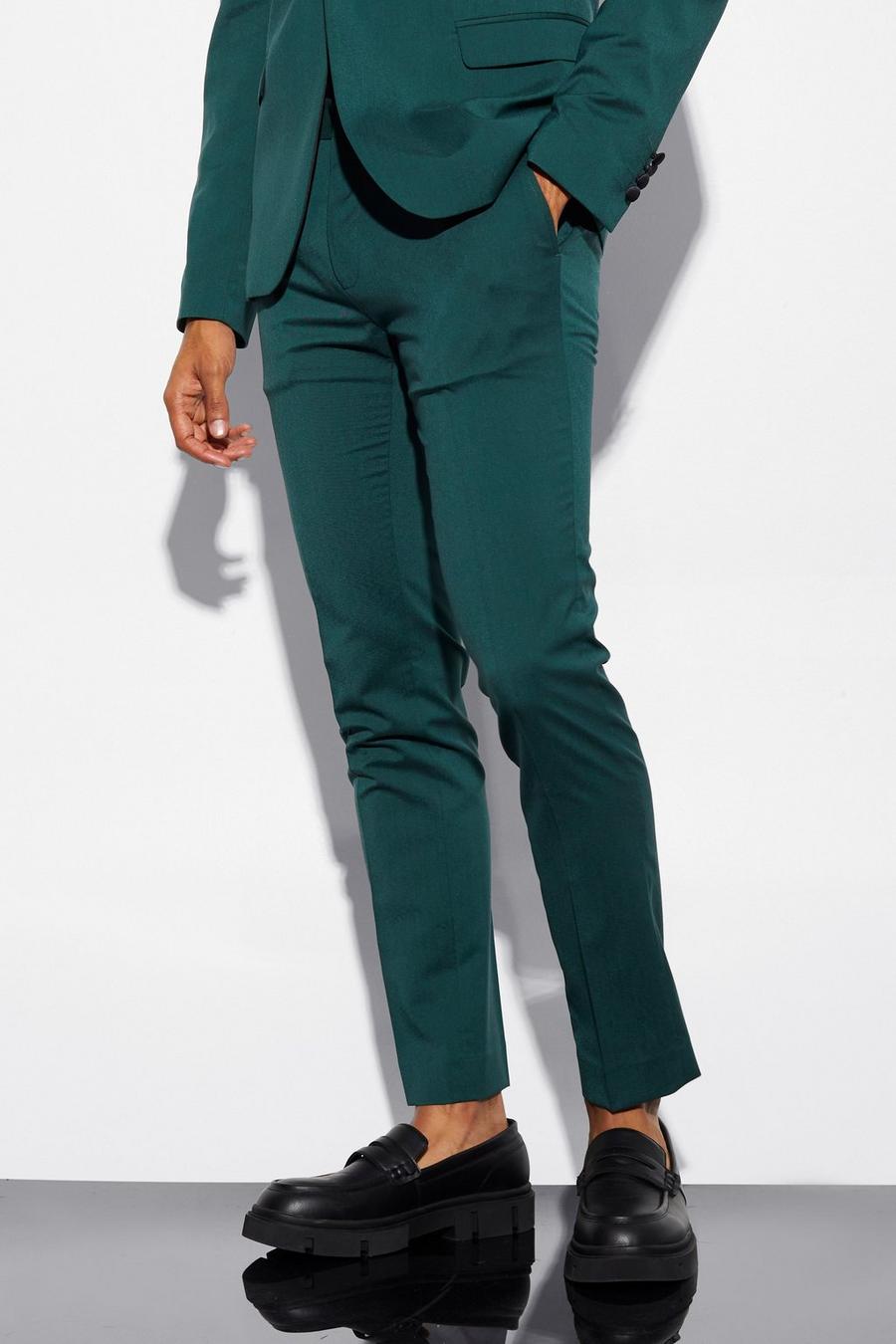 Forest green Skinny Tuxedo Suit Trouser image number 1