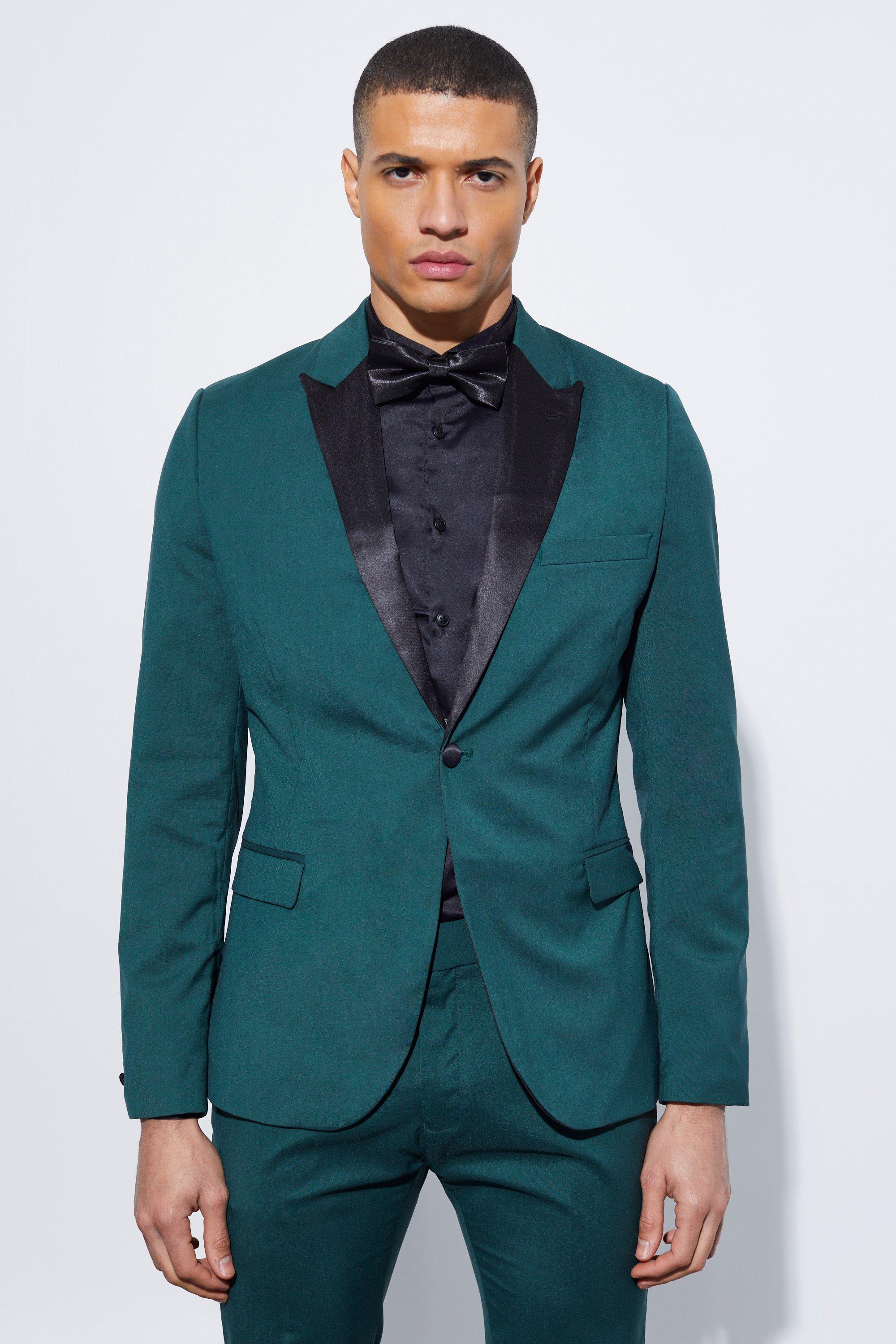 Forest Skinny Tuxedo Single Breasted Suit Jacket