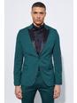 Forest green Skinny Tuxedo Single Breasted Suit Jacket