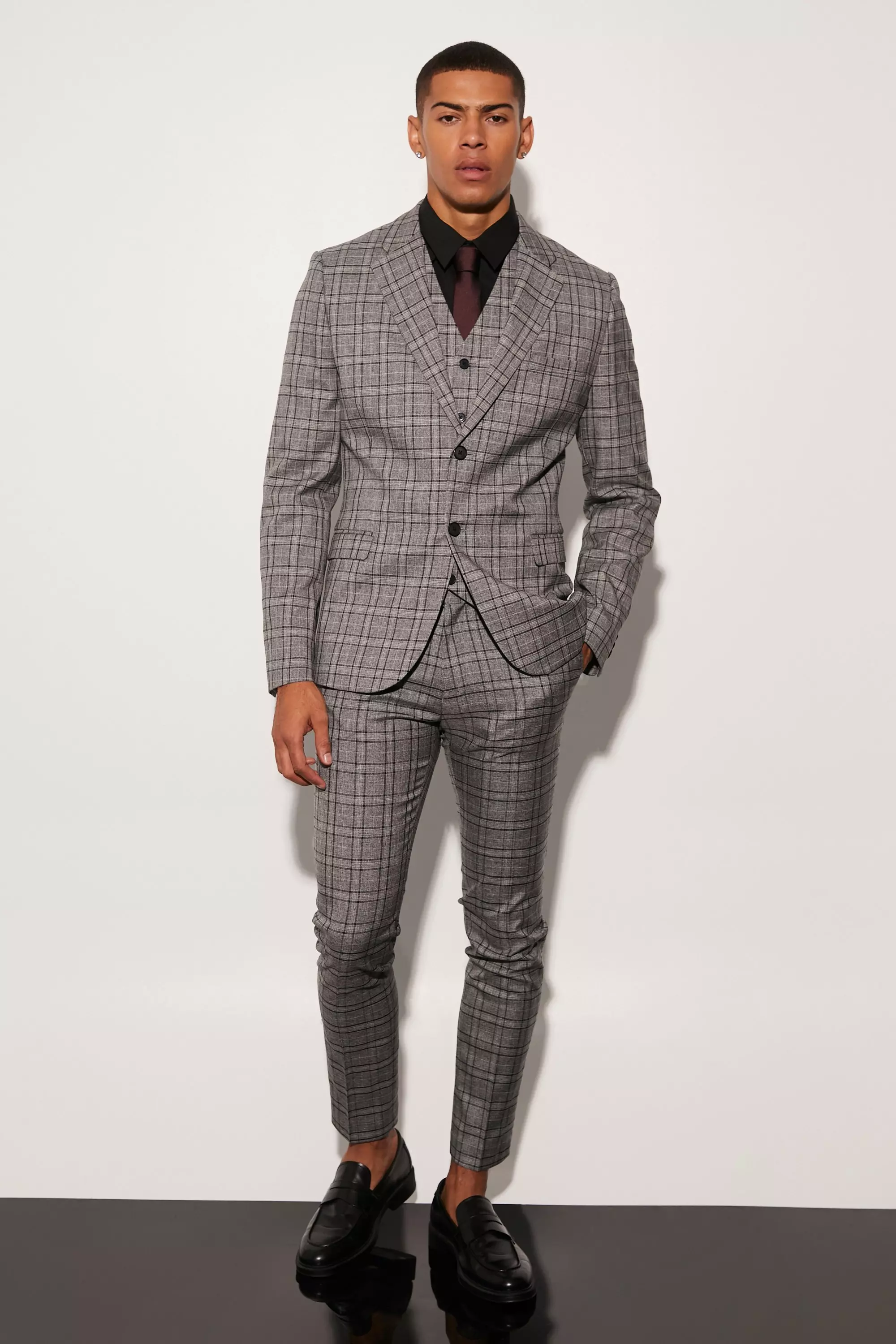 Skinny Check Suit Trousers