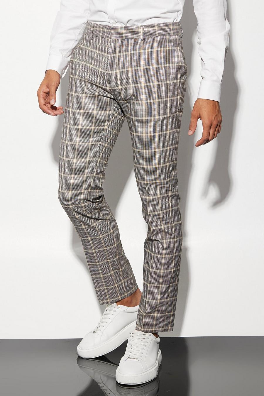 Black negro Skinny Check Suit Trousers image number 1