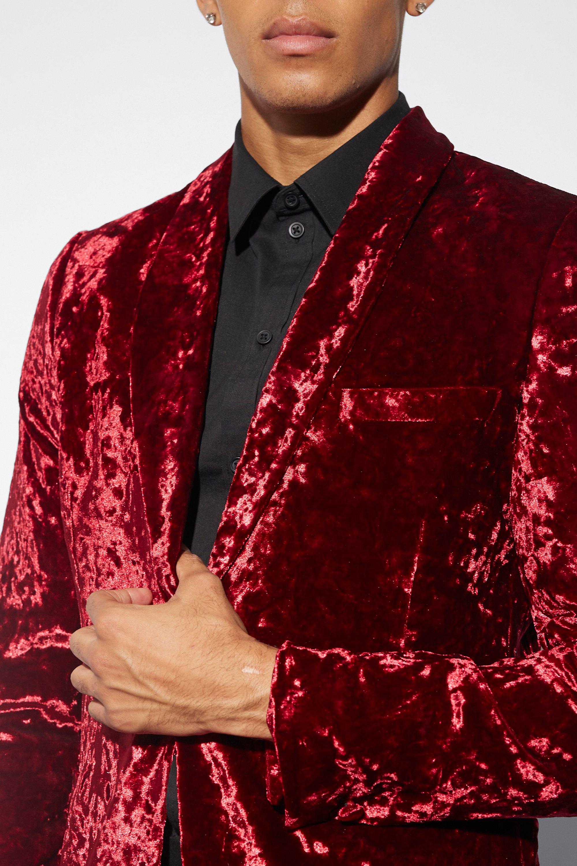 Crushed velvet 2025 suit mens