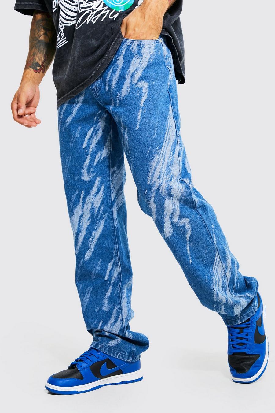 Multi Relaxed Fit Fabric Interest Jeans