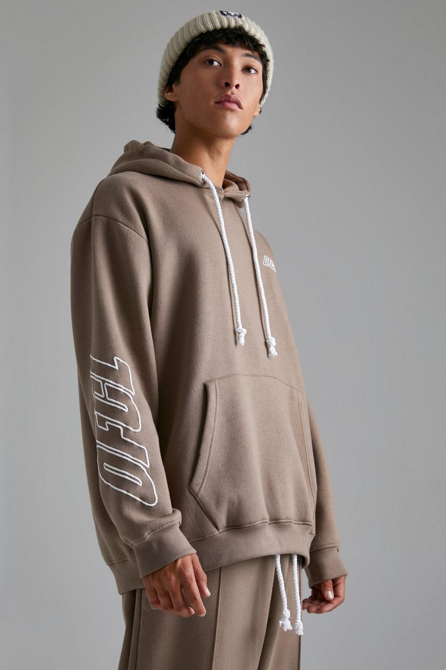 Oversize Official Hoodie, Taupe image number 1