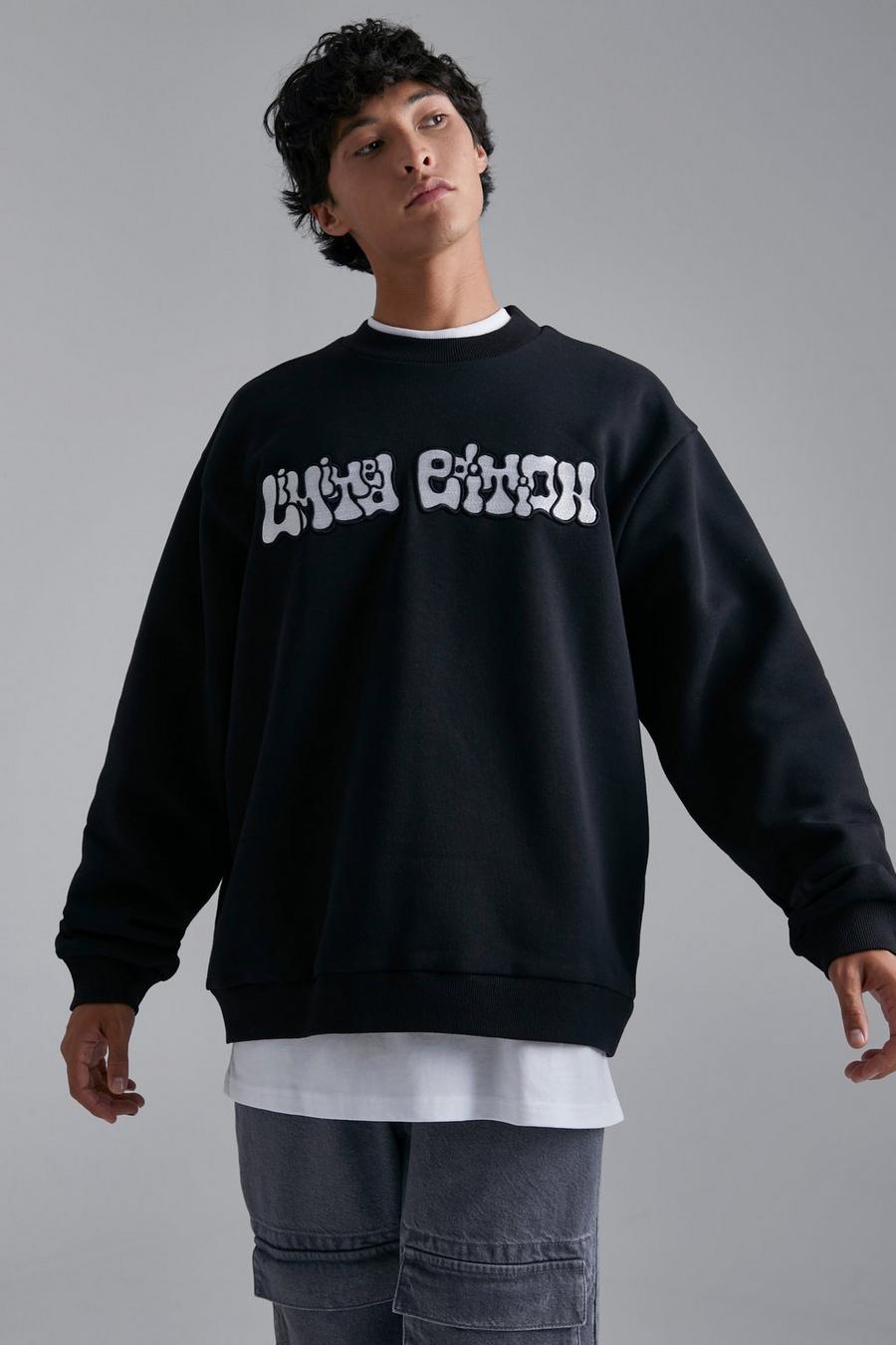 Black svart Limited Edition Oversize sweatshirt