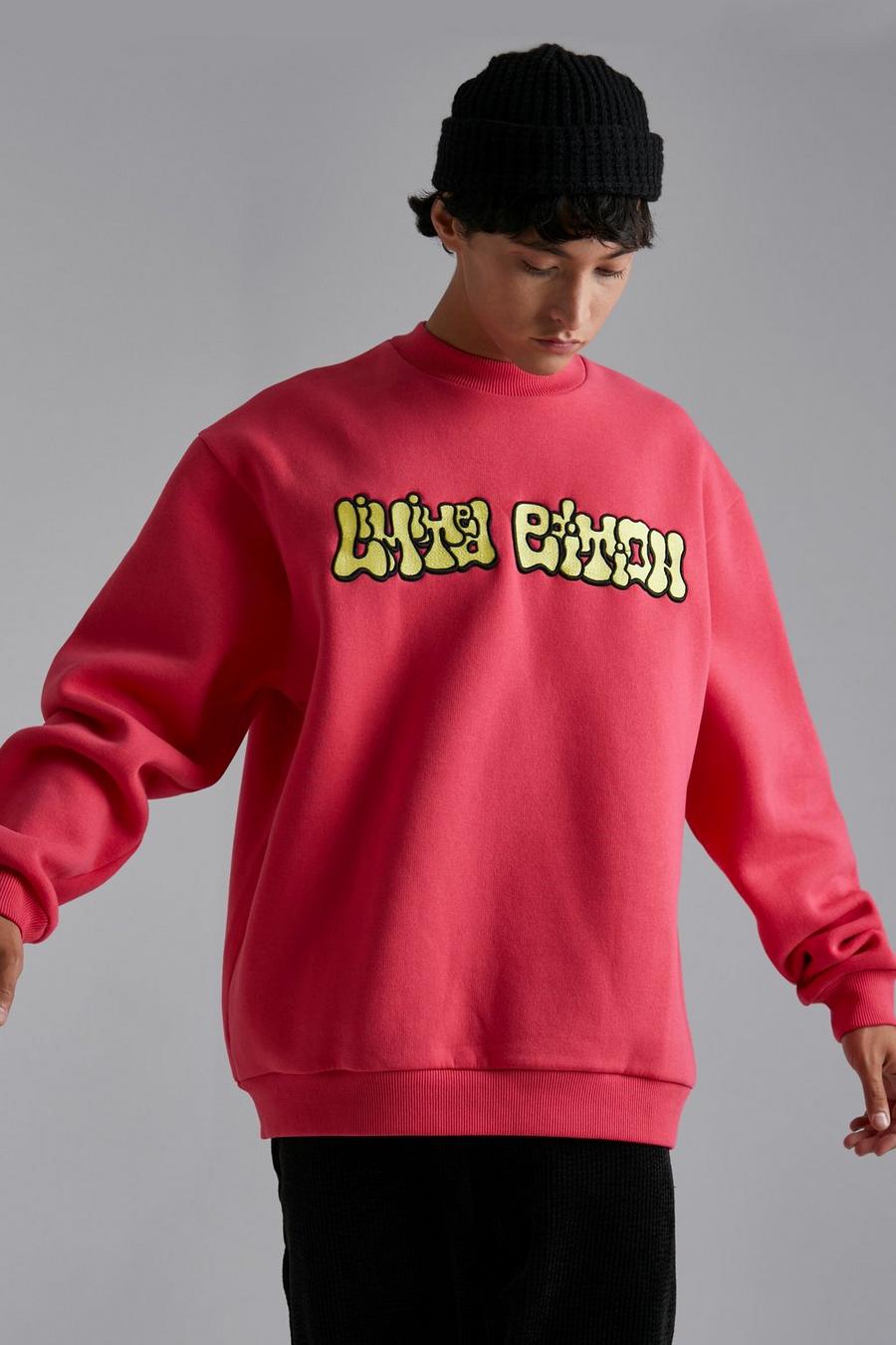 Oversize Limited Edition Sweatshirt, Fuchsia pink