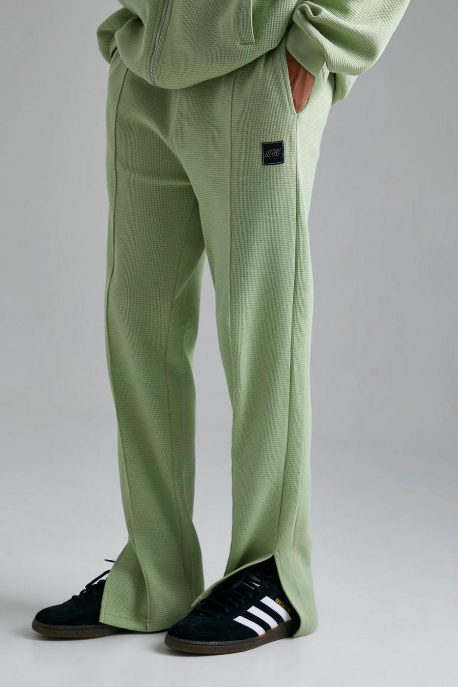 Pantalón deportivo Regular de tela gofre, Sage image number 1