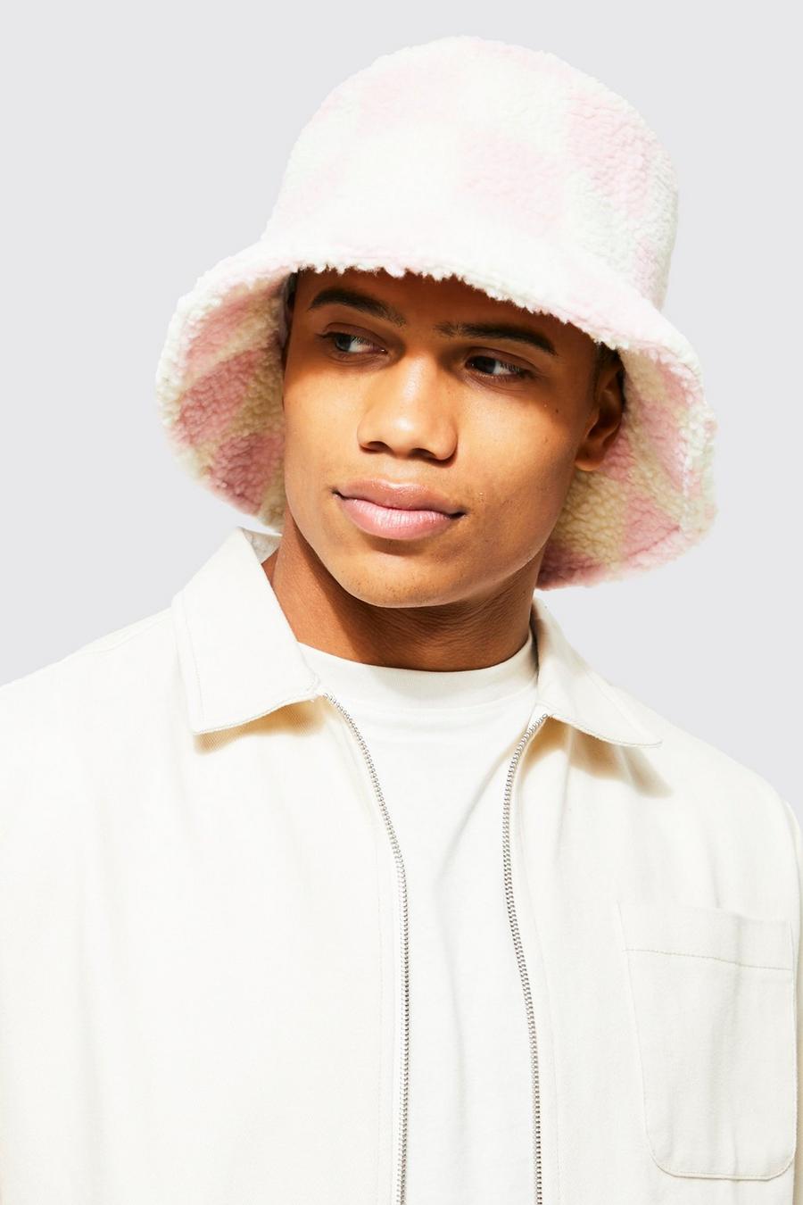 Pink Borg Check Bucket Hat image number 1