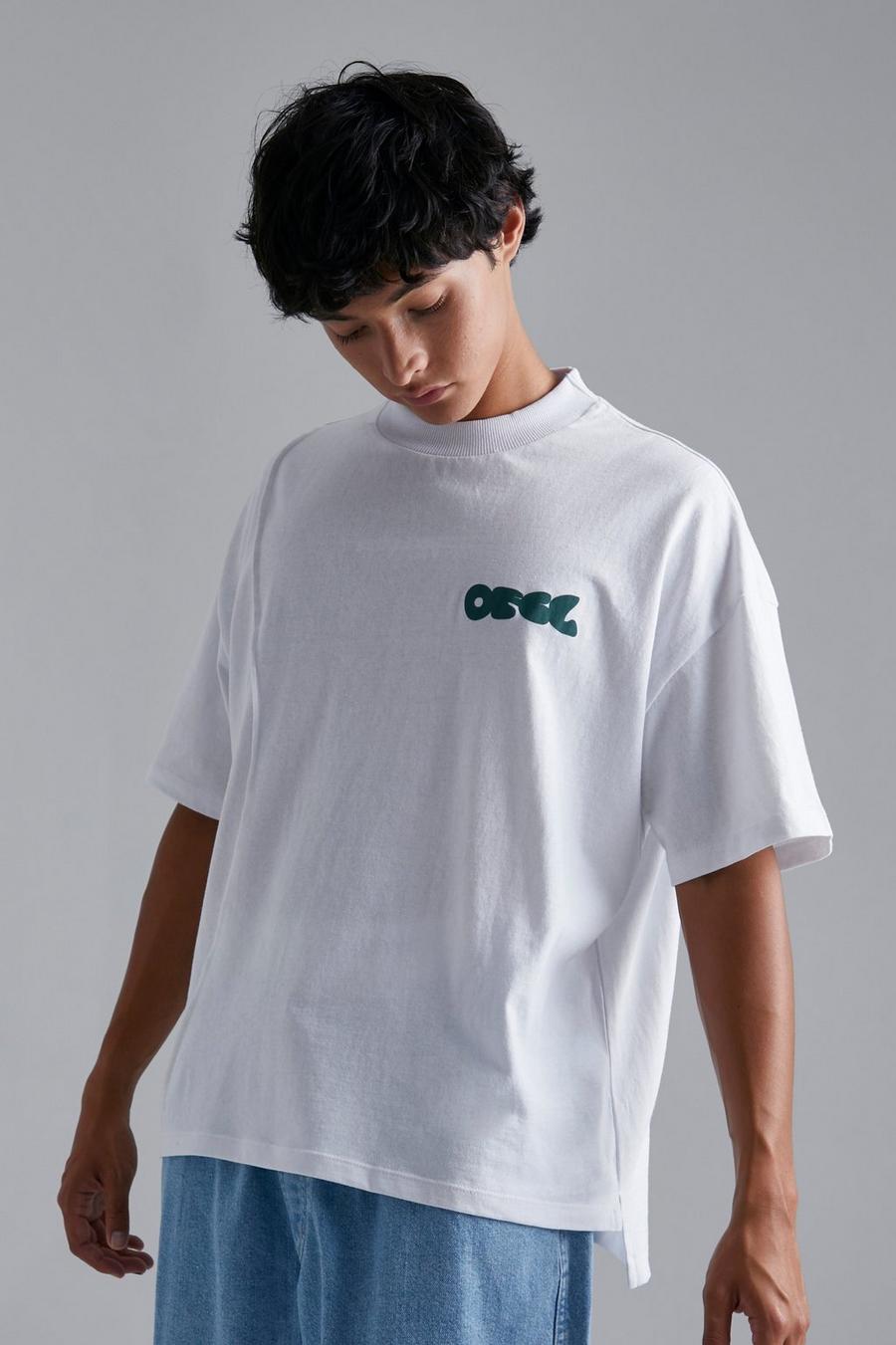 White Oversized Ofcl Boxy Step Hem T-shirt image number 1