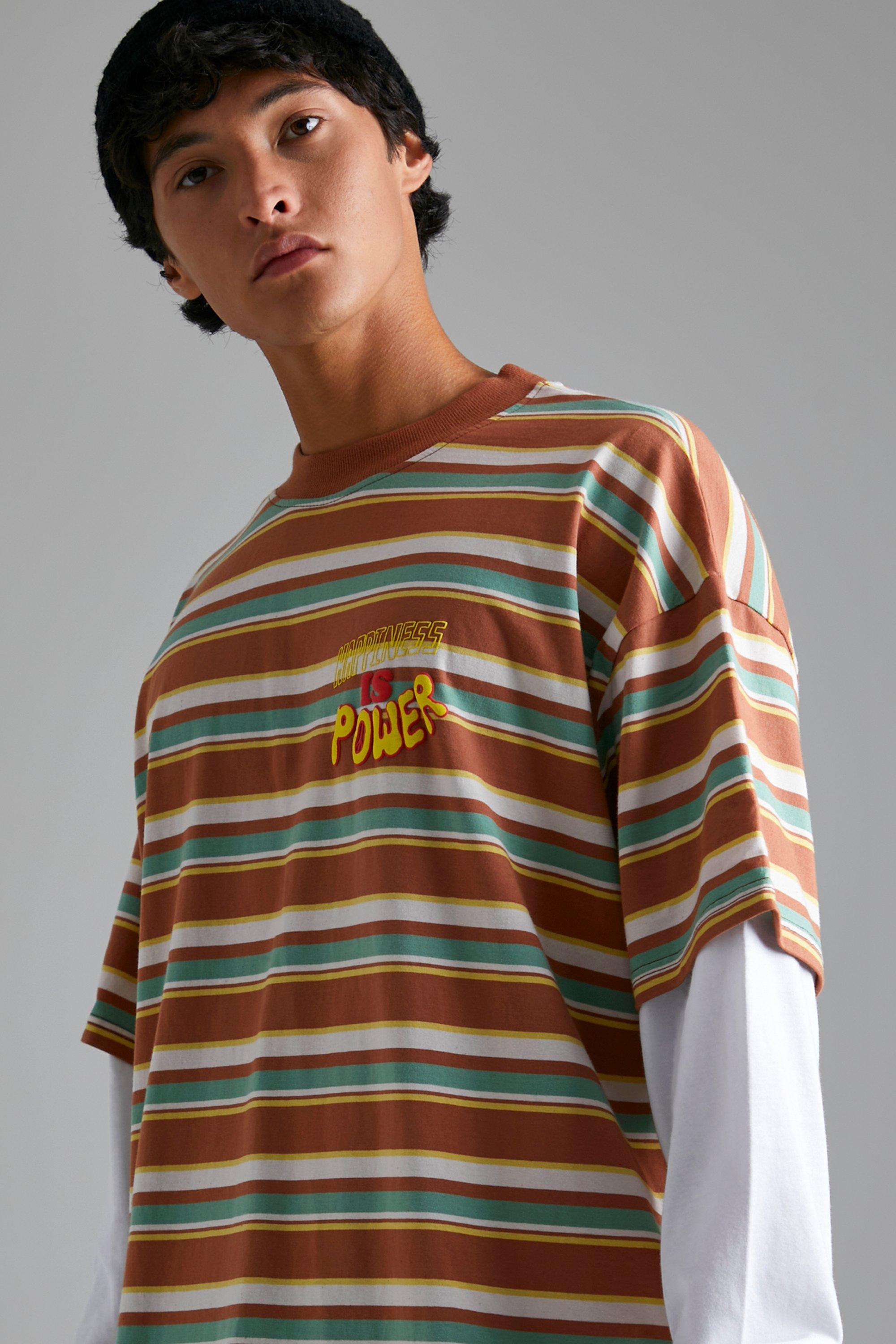 Puma retro outlet stripe t-shirt