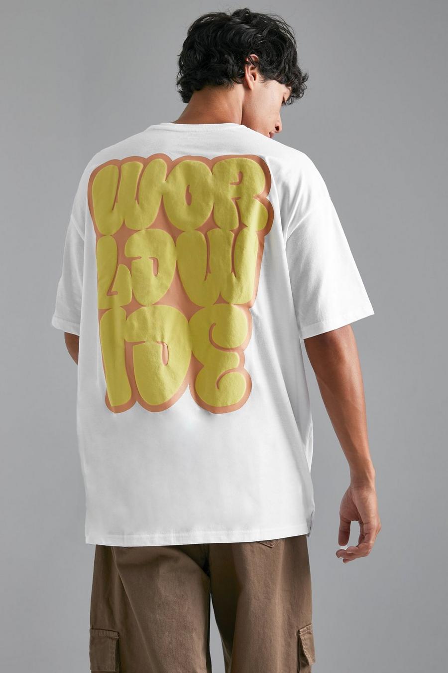 White Oversized Ofcl Puff Print T-shirt image number 1