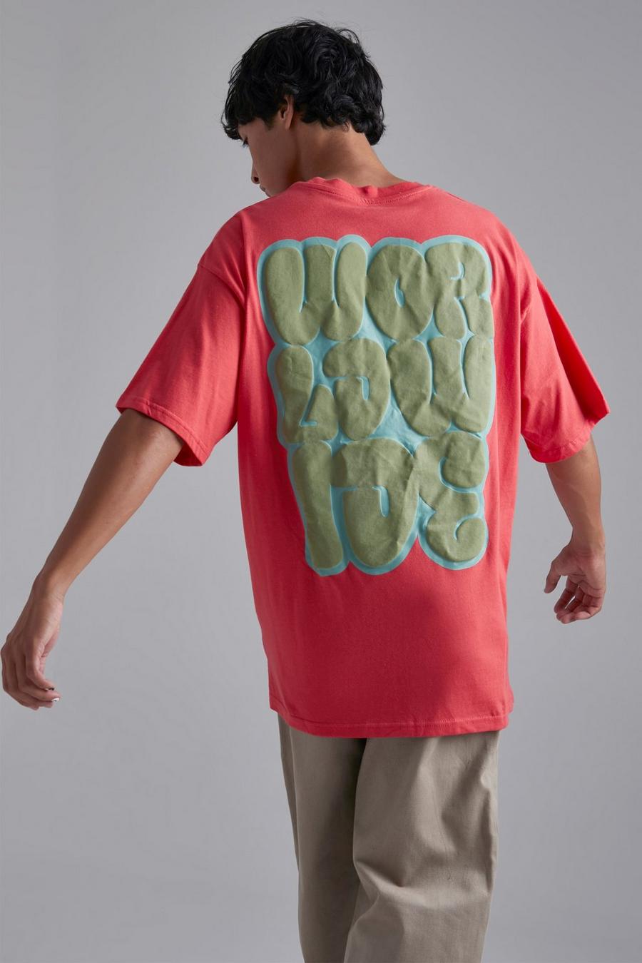 T-shirt oversize à inscription - Ofcl, Fuchsia image number 1