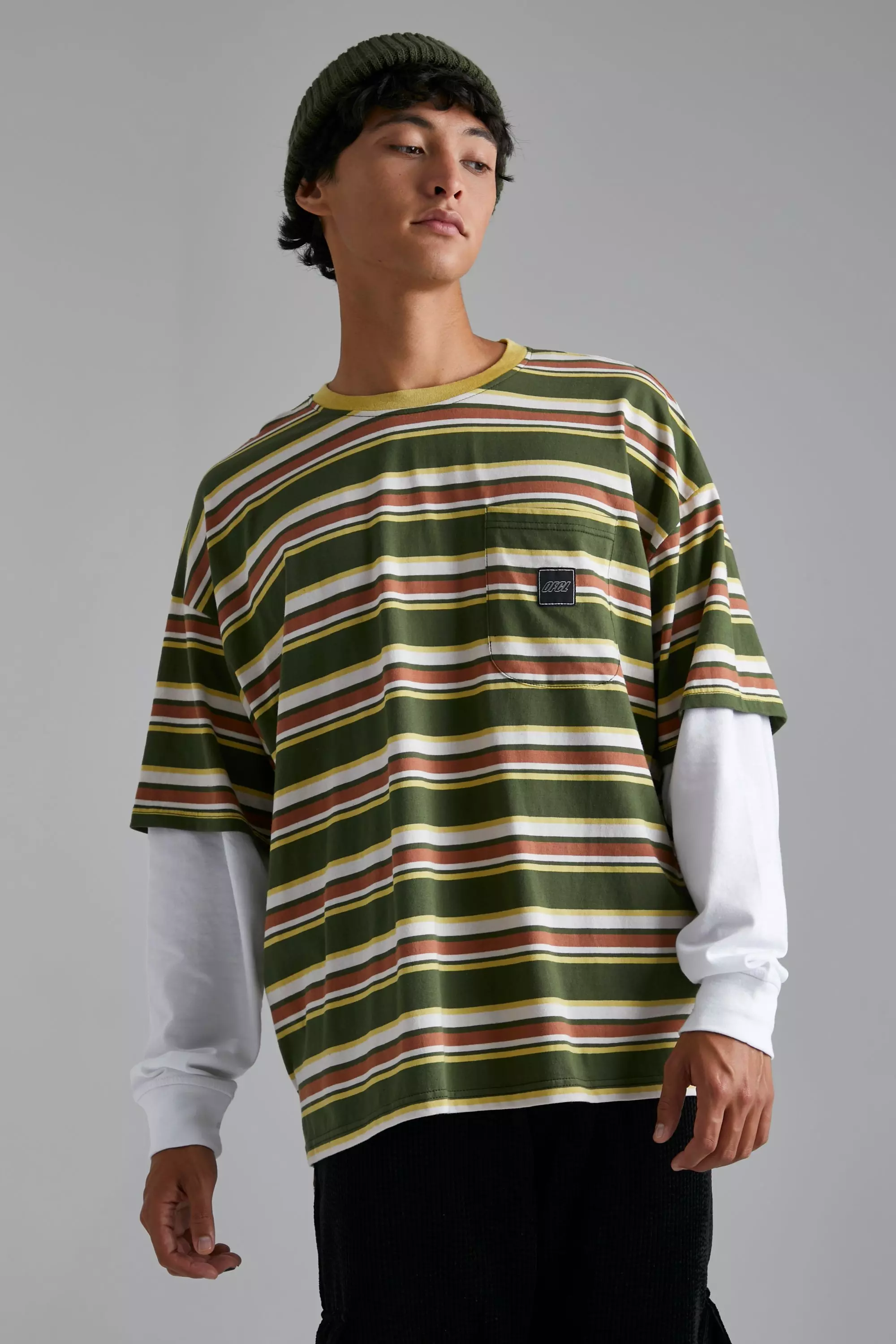 Oversized striped outlet t shirt mens