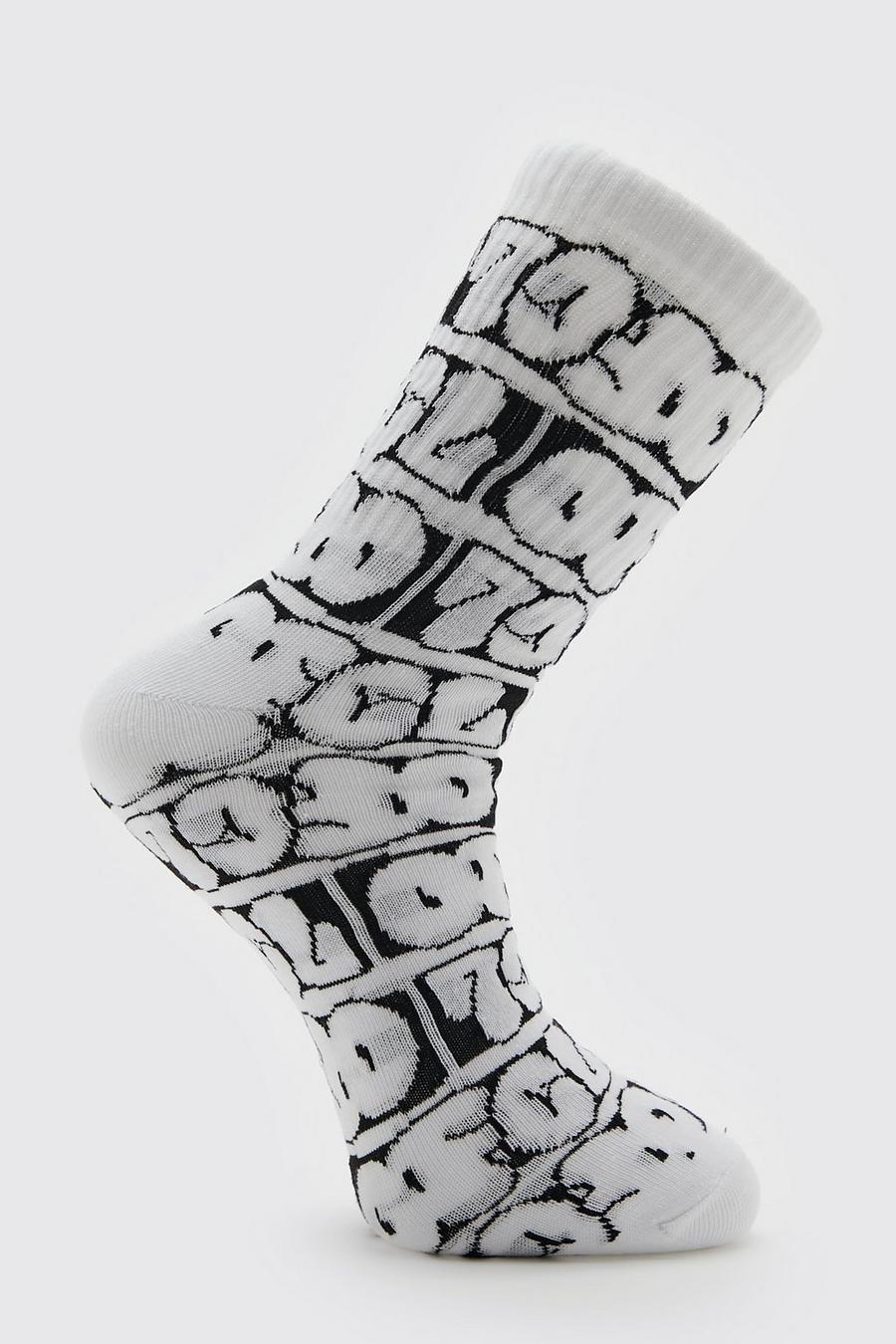 Black Ofcl Intarsia Graphic Socks image number 1