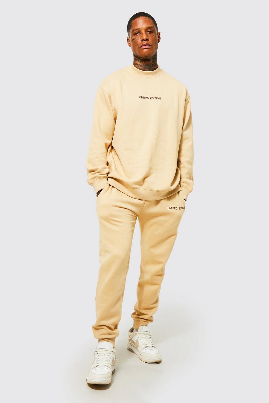 Oversize Sweatshirt-Trainingsanzug, Sand beige