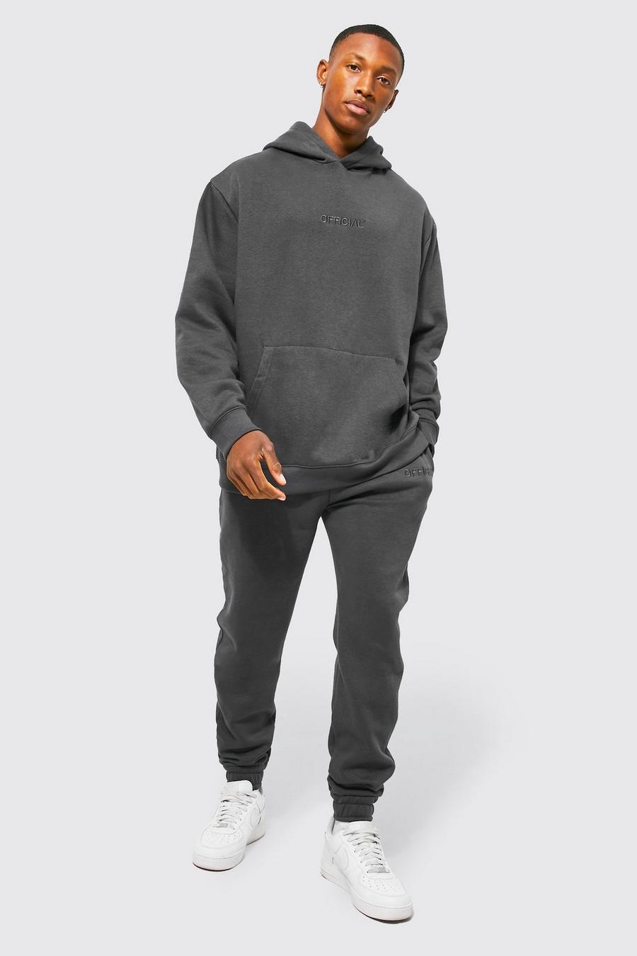 Charcoal Oversized Hooded Tracksuit
