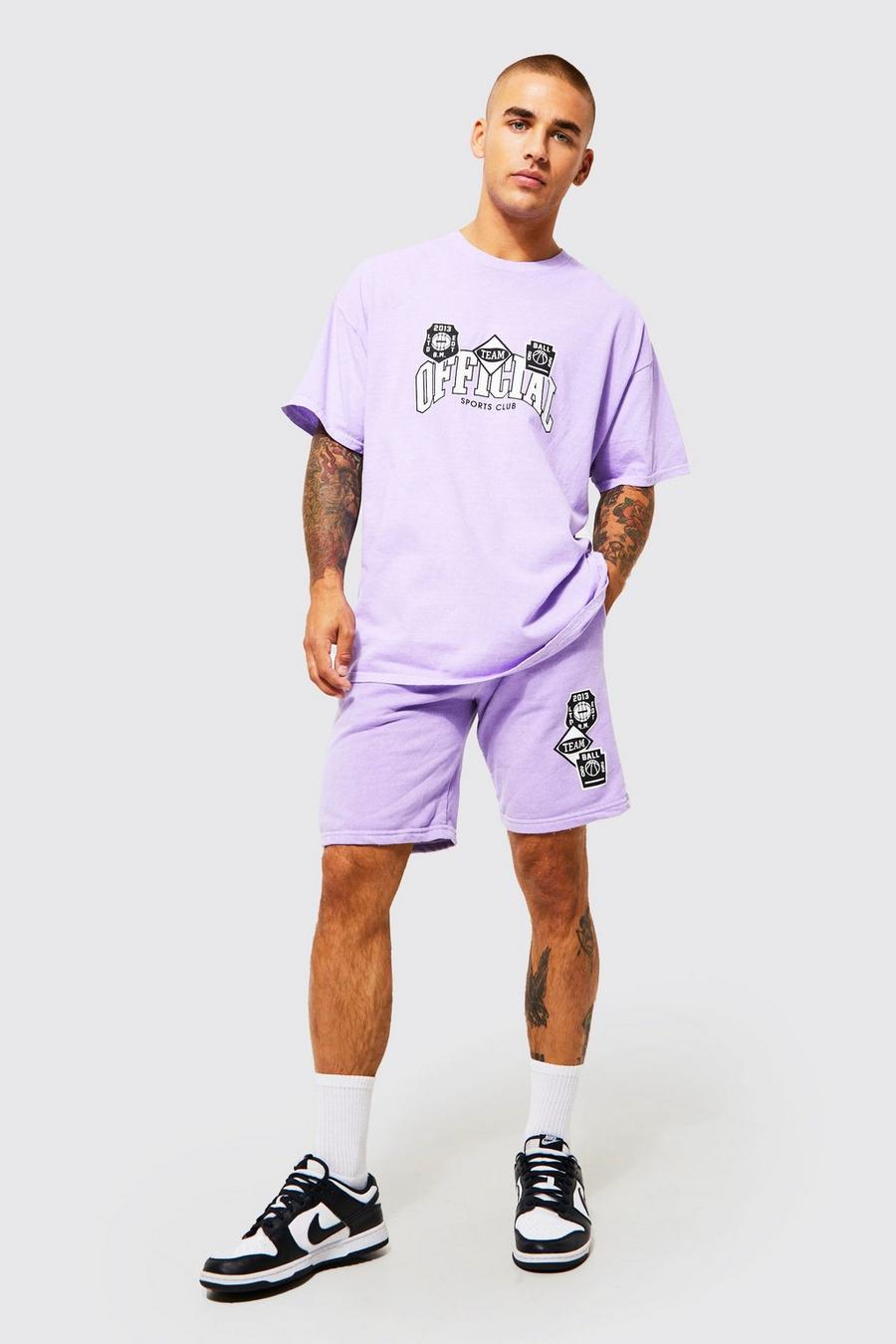 Purple lila Oversized Official T-shirt And Short Set