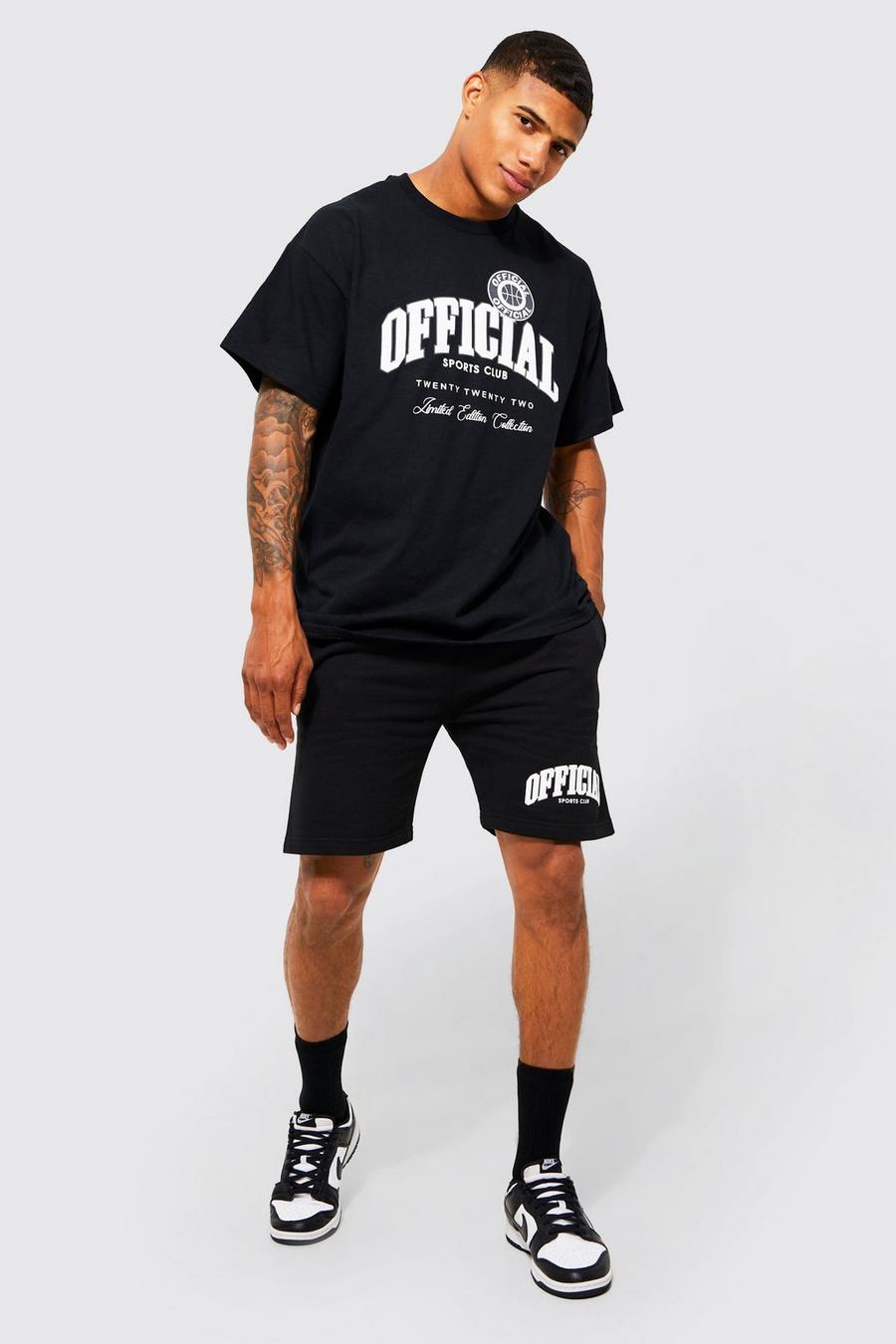 Oversize Official T-Shirt und Shorts, Black image number 1
