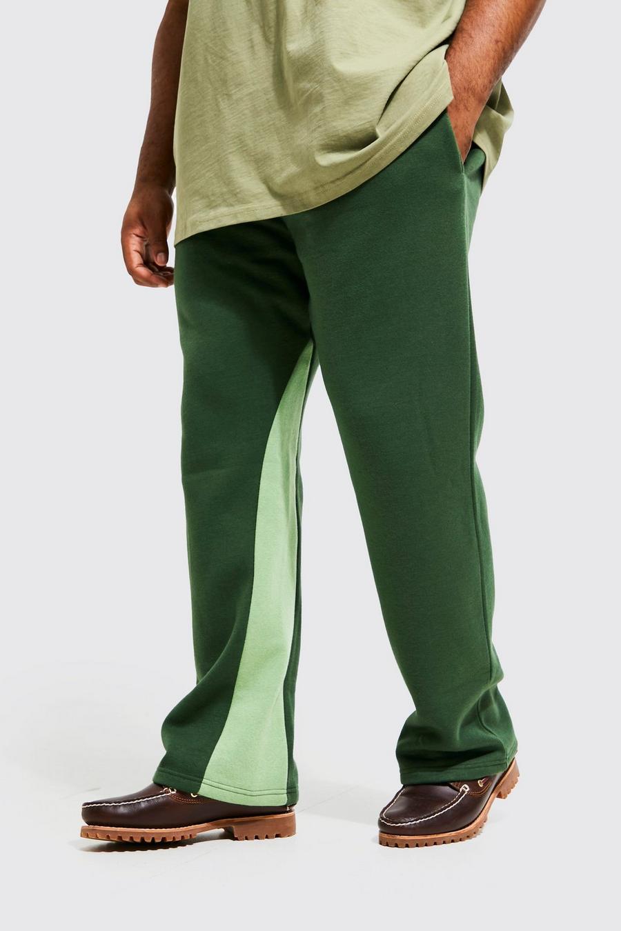 Pantalón deportivo Plus Regular con panel y refuerzo, Khaki kaki
