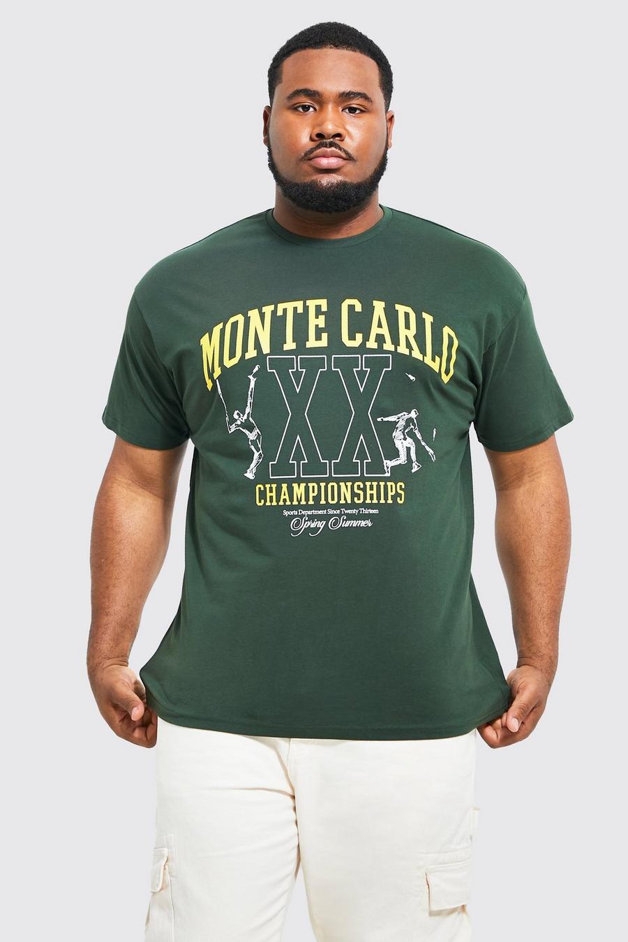 Green Plus Varsity Baseball Print T-shirt