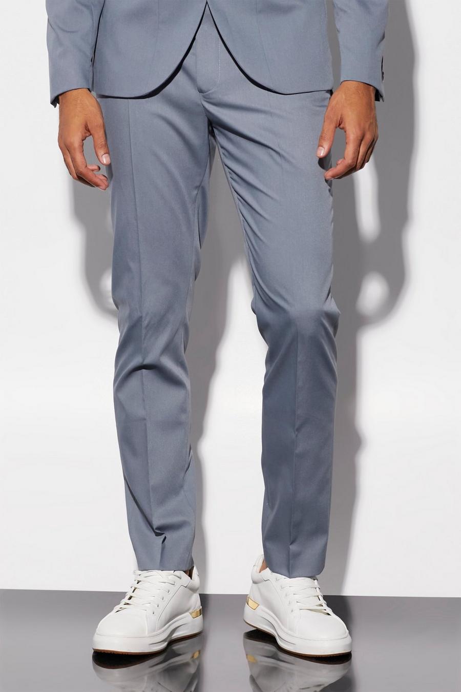 Slate blue bleu Slim Fit Suit Carabiner Trousers