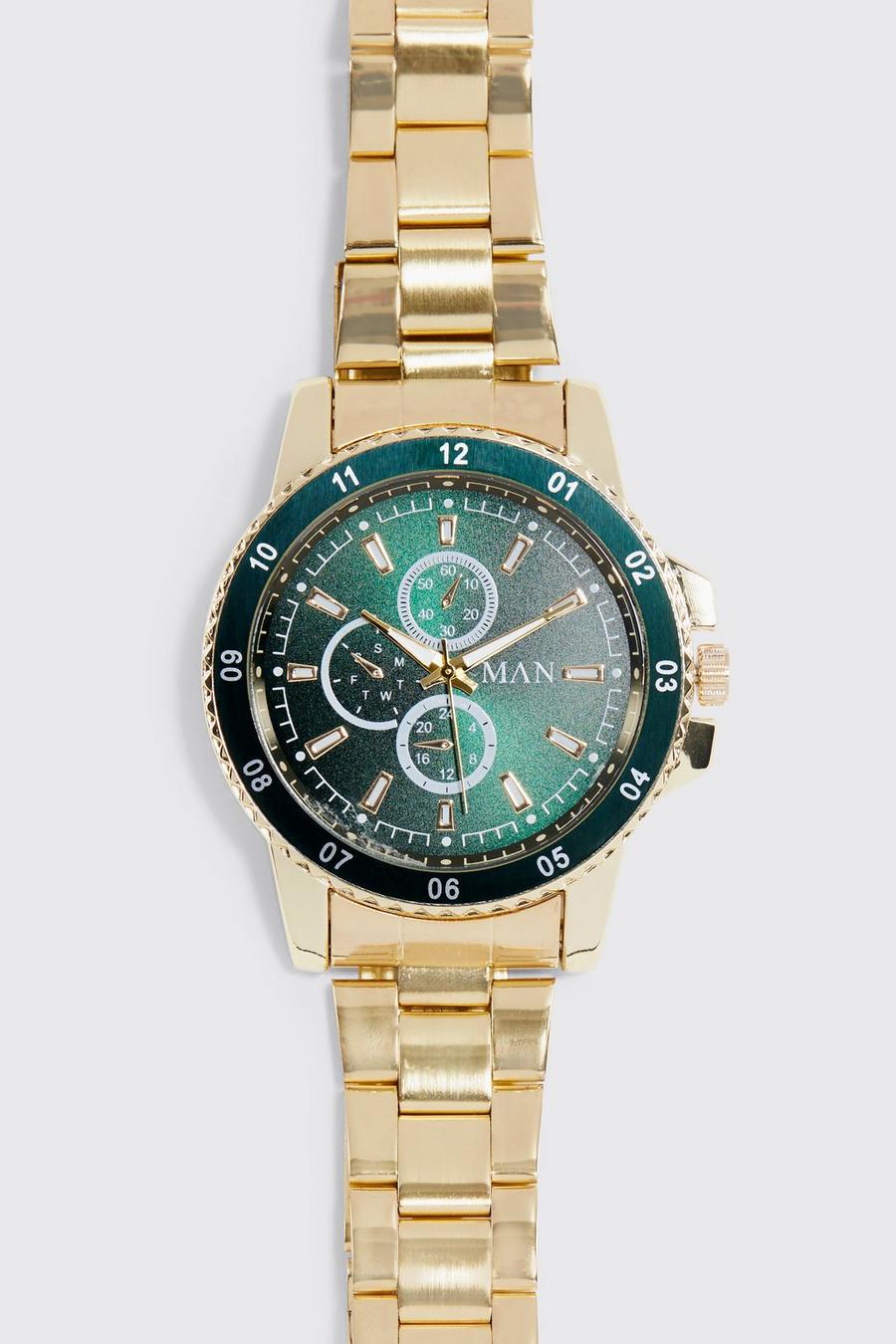 Gold Man Roman Chronograph Style Watch image number 1