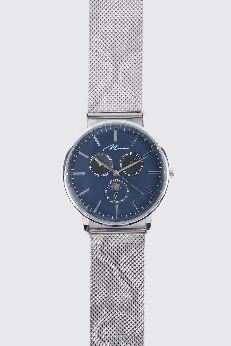 Silver Man Signature Mesh Strap Watch image number 1