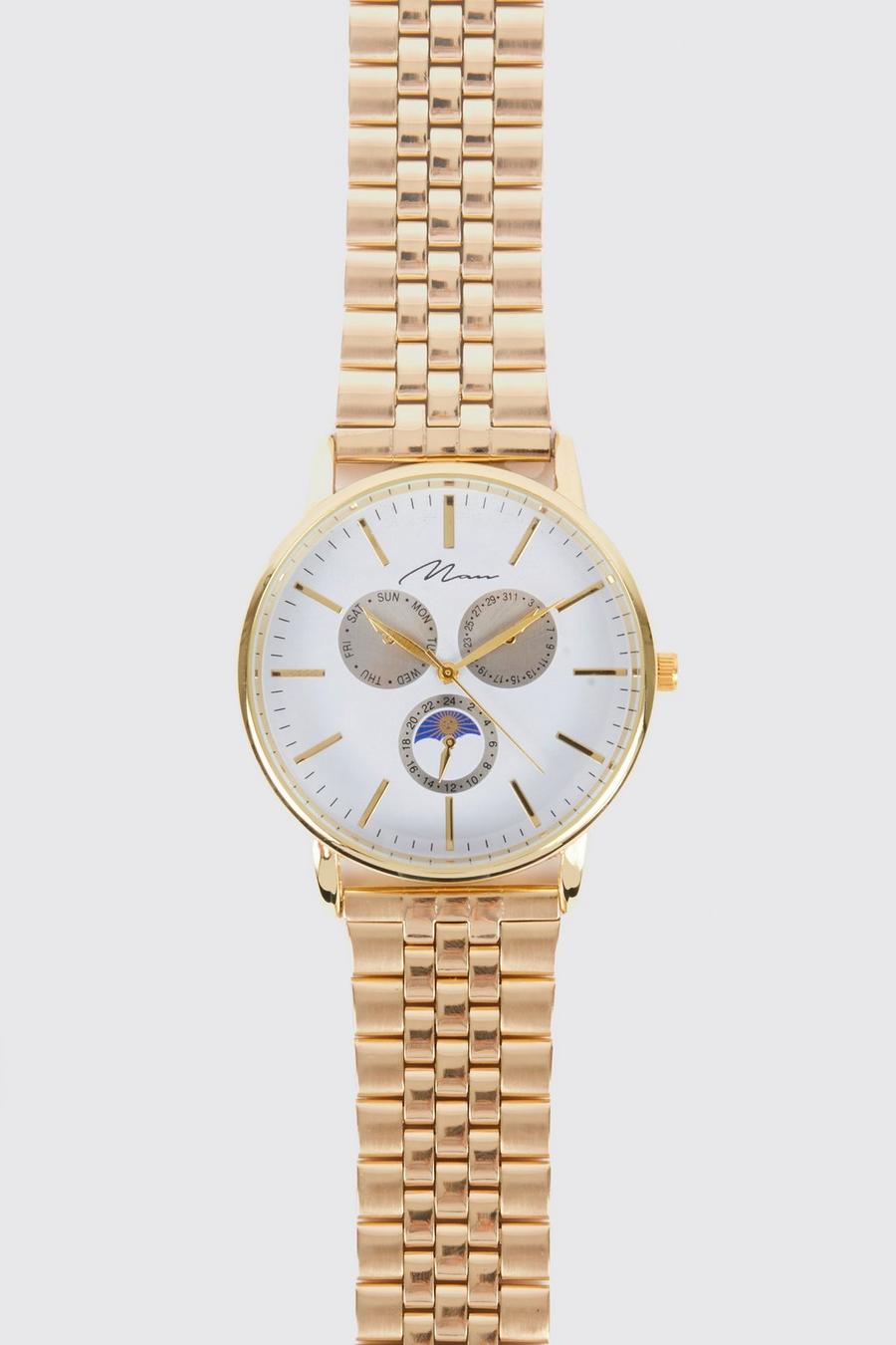 Gold Man Signature Chronograph Style Watch image number 1