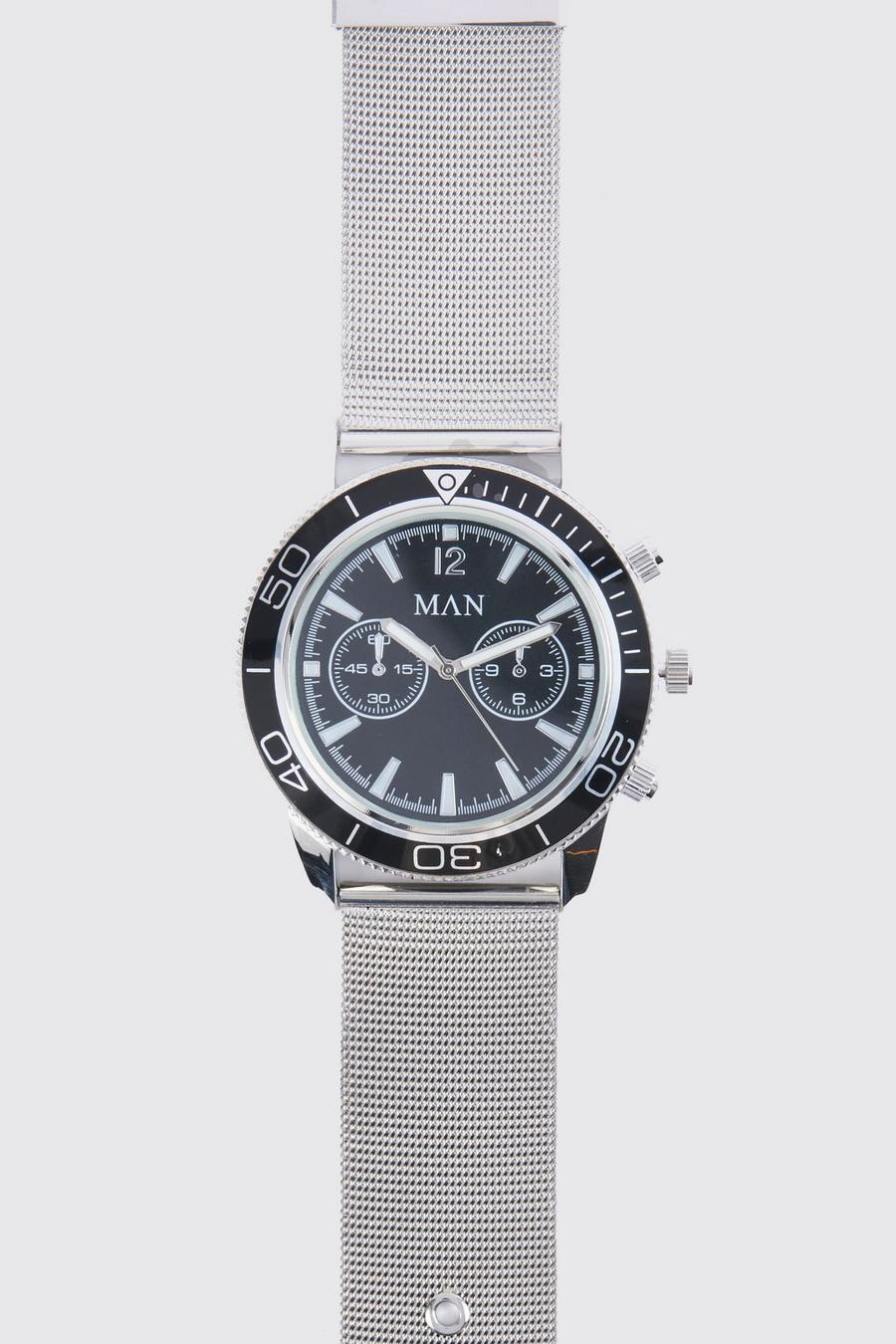 Silver Man Roman Chronograph Style Watch image number 1