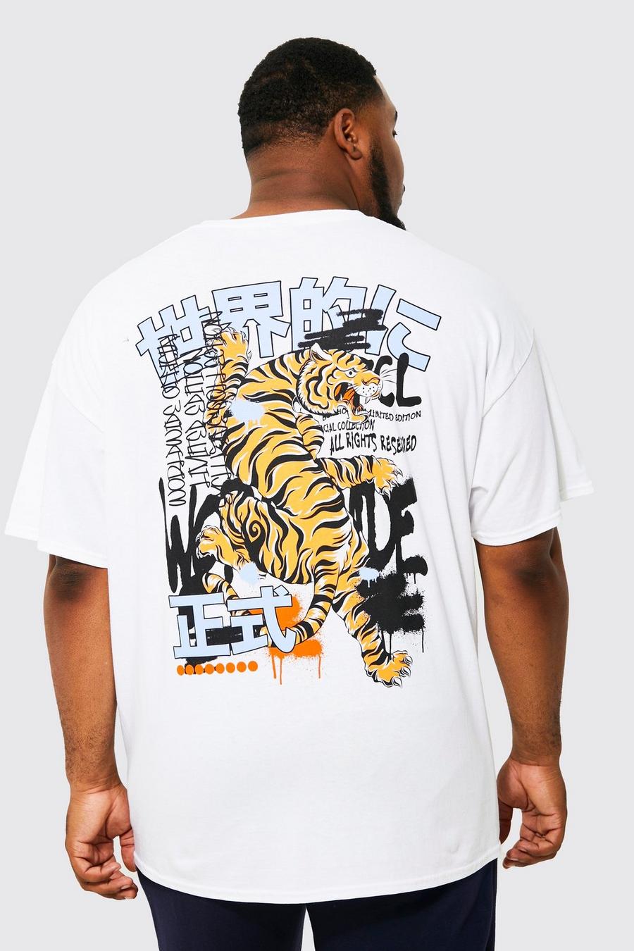 Grande taille - T-shirt à imprimé graffiti, White image number 1
