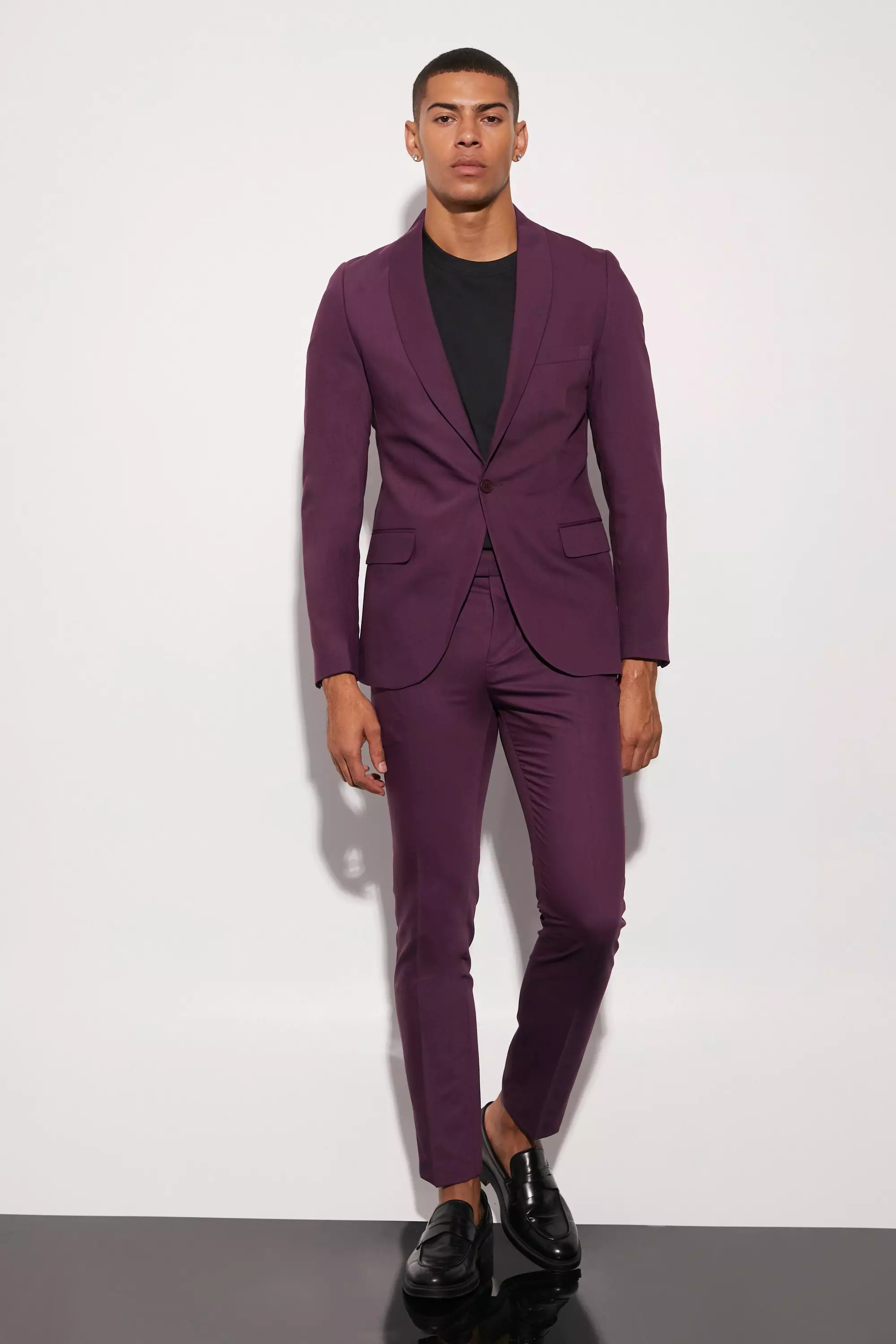 Purple and sale black suit jacket