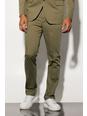 Olive verde Straight Fit Suit Trousers