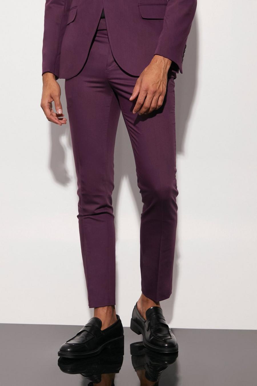 Purple Skinny Suit Trousers image number 1