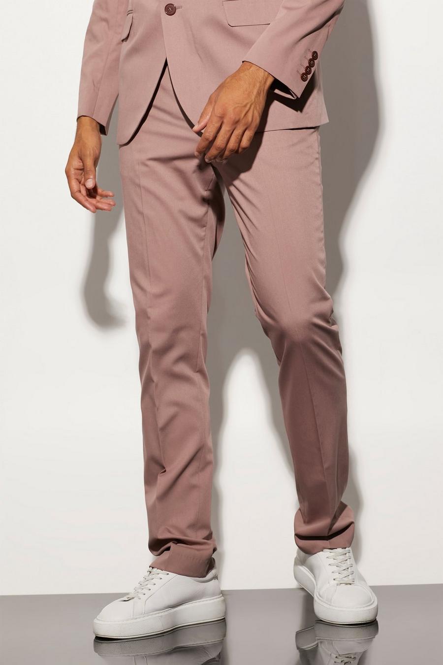 Mauve Straight Fit Suit Trousers image number 1