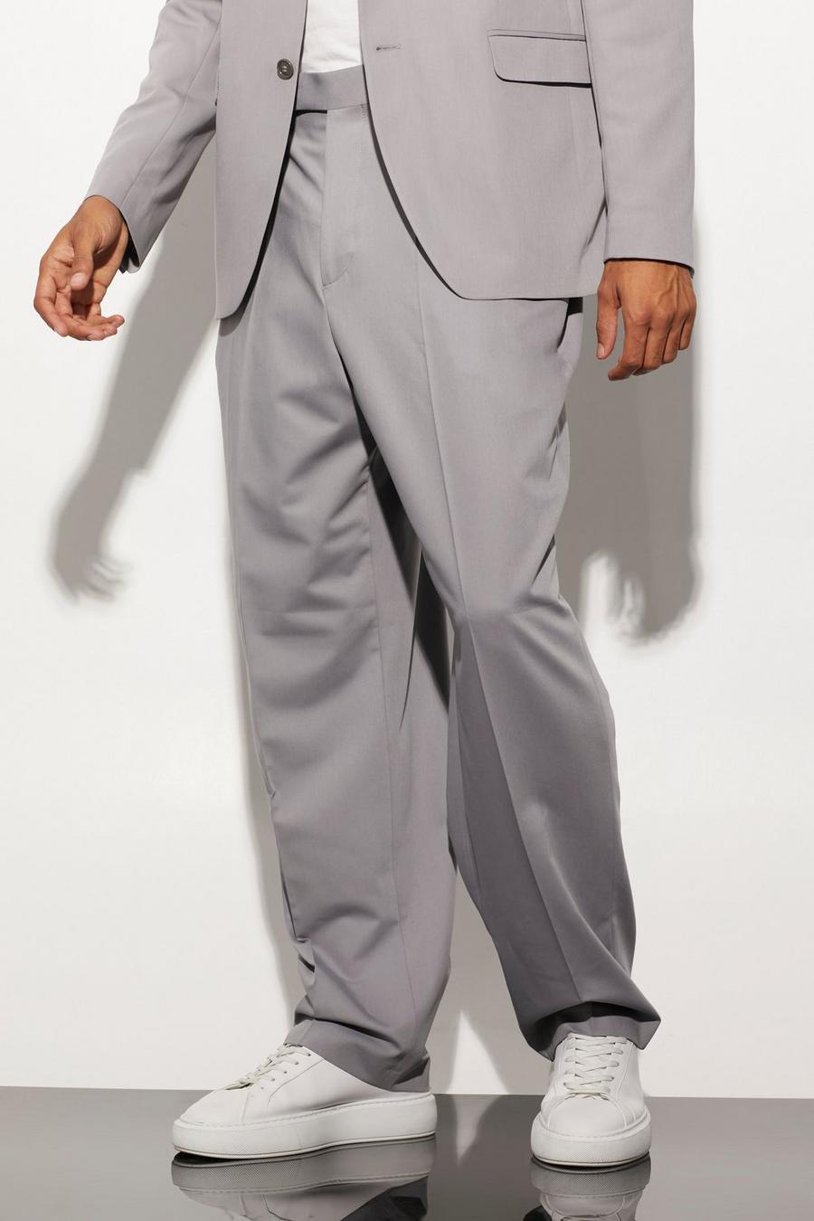 Grey Relaxed Fit Suit Trousers image number 1