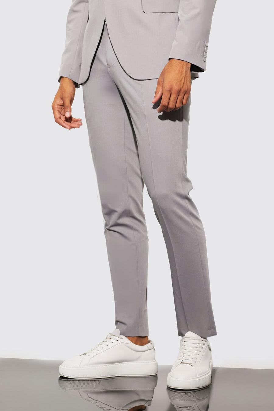 Grey Skinny Suit Trousers image number 1