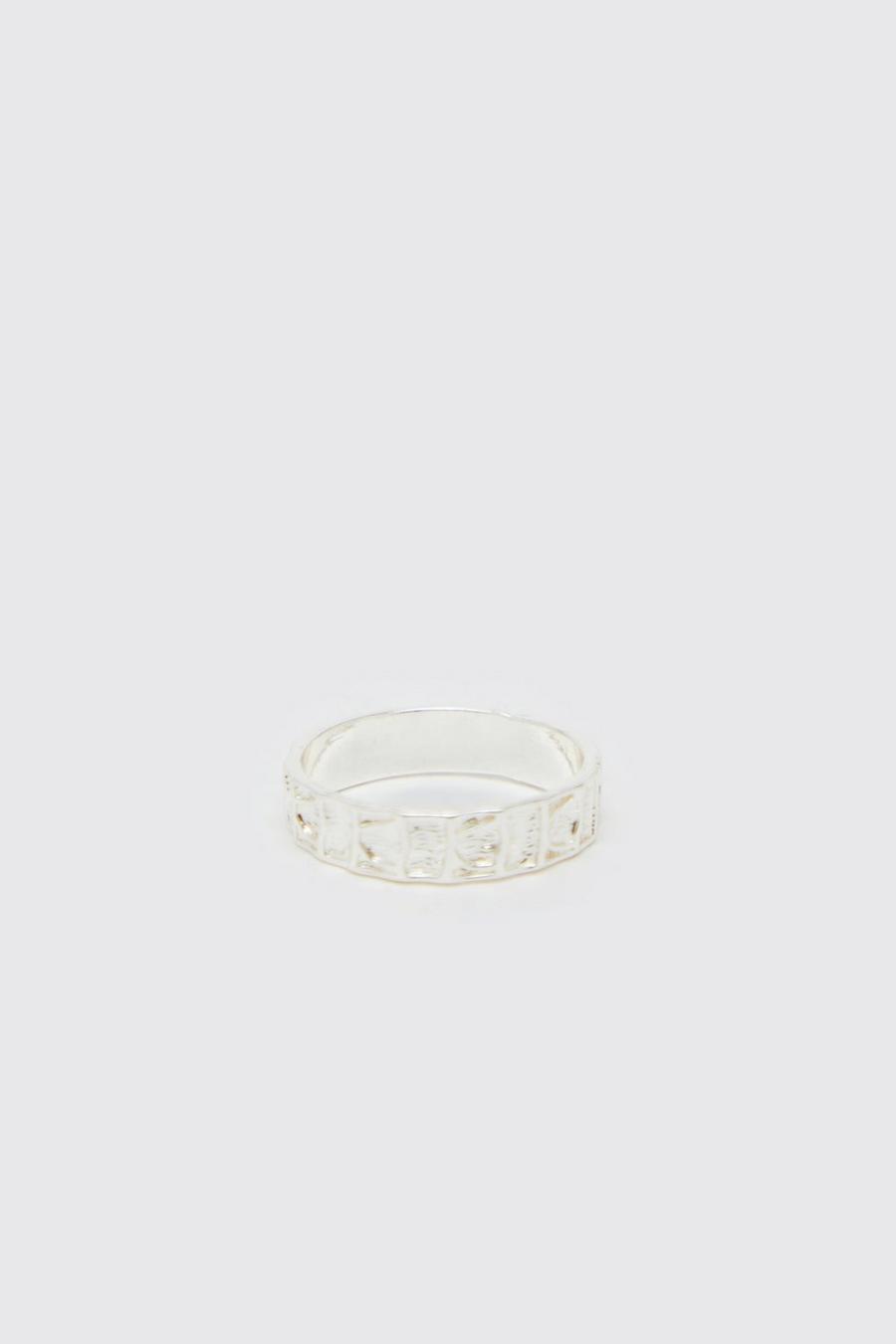 Silver Hammered Metal Ring