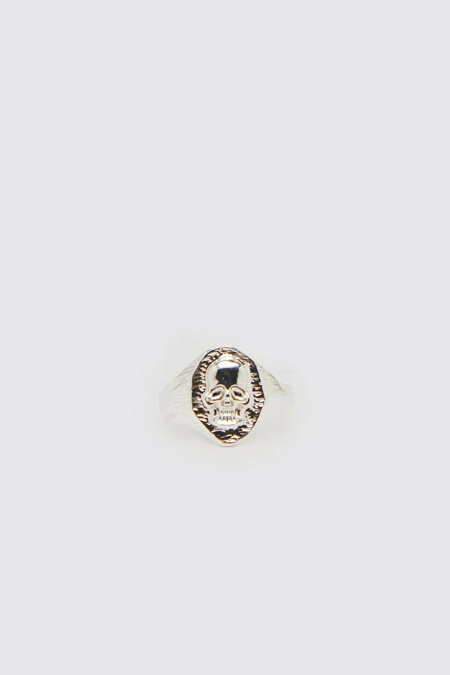 Silver Skull Signet Ring