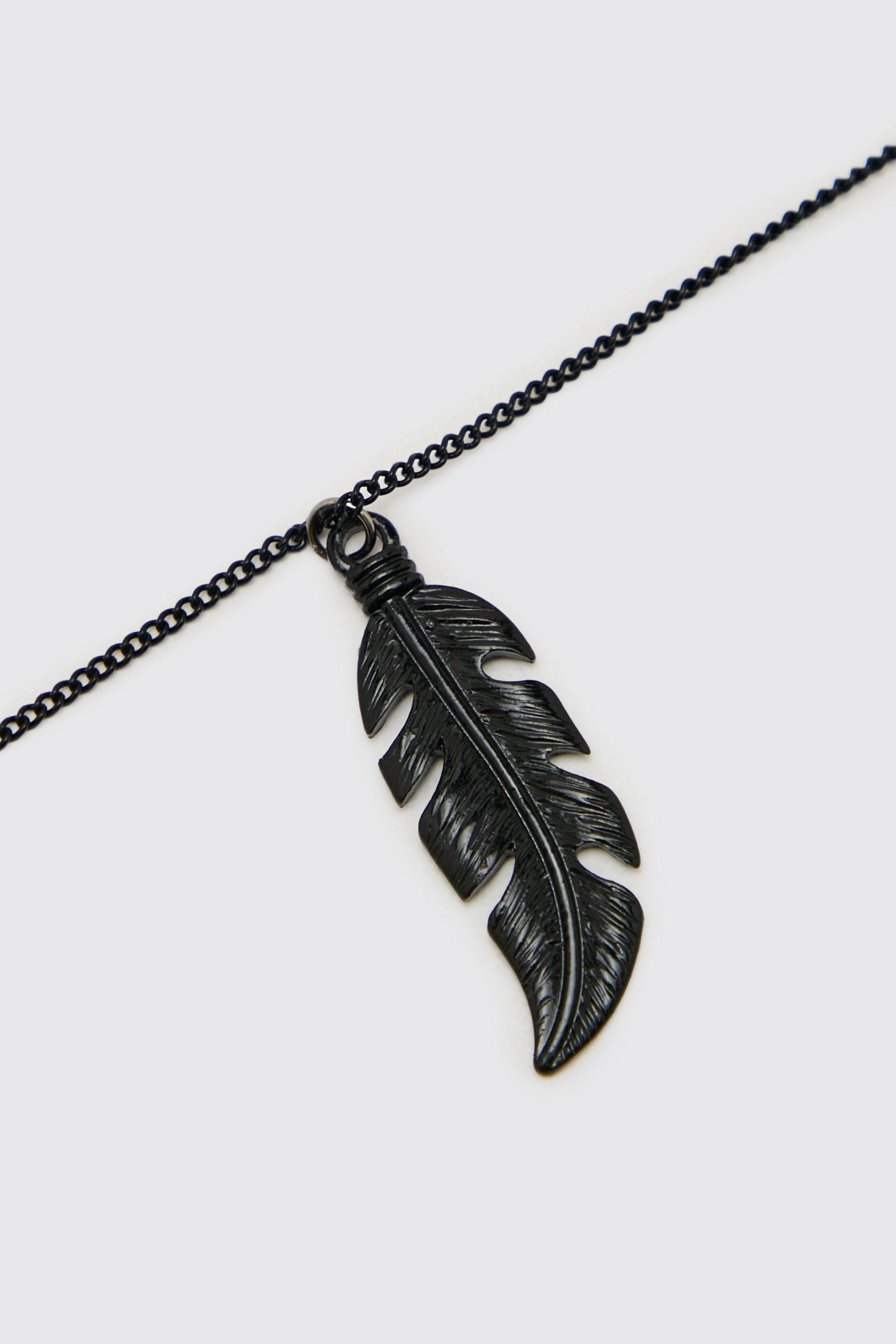 Black on sale feather pendant