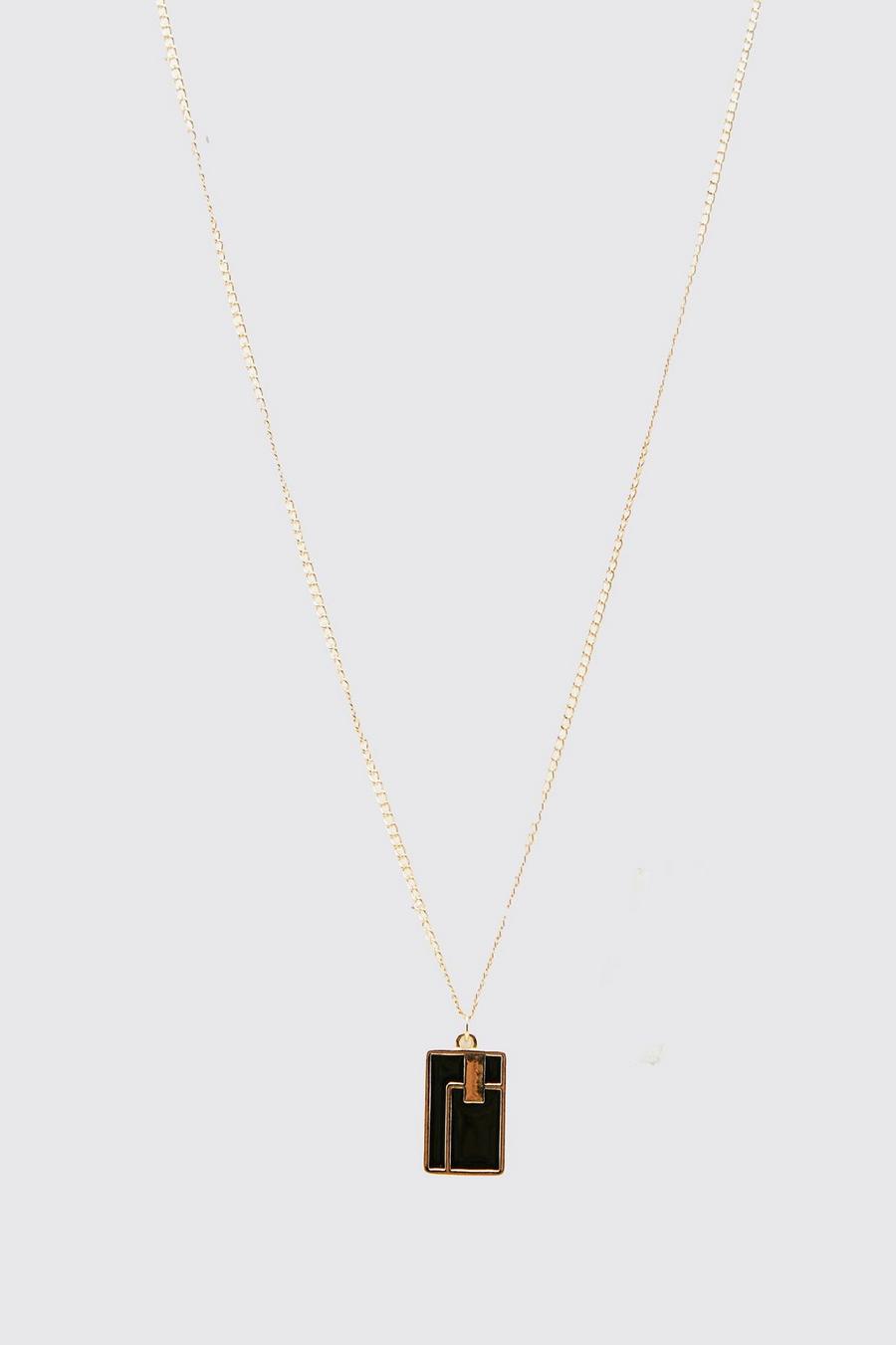 Gold Abstract Pendant Necklace image number 1