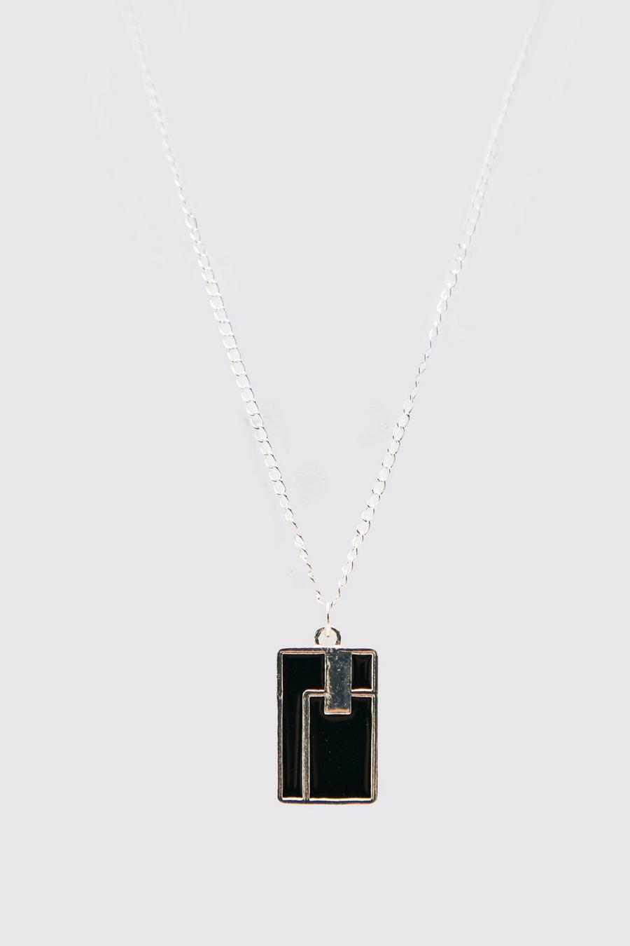 Silver argent Abstract Pendant Necklace
