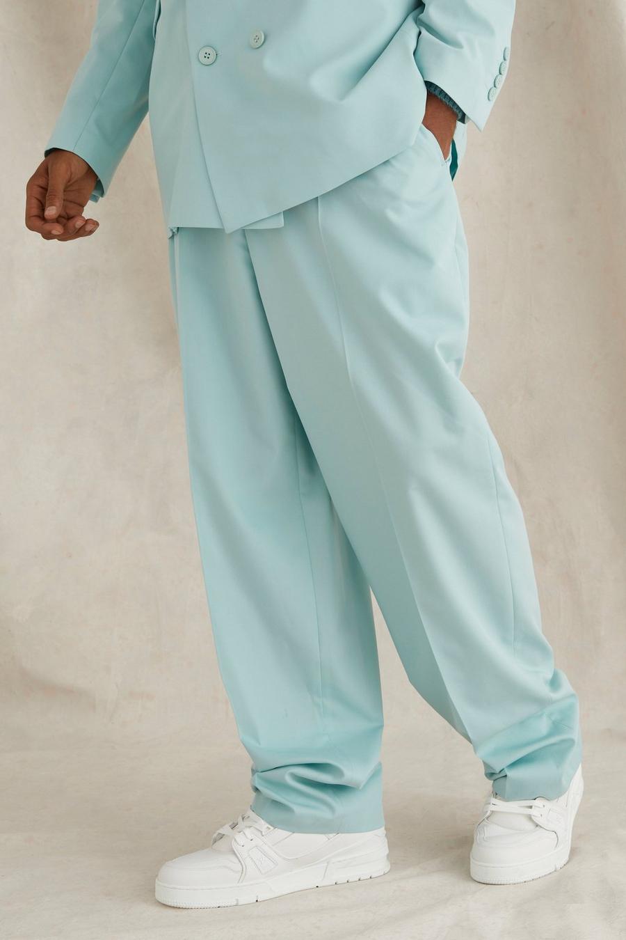 Blue Relaxed Fit Tailored Trouser image number 1
