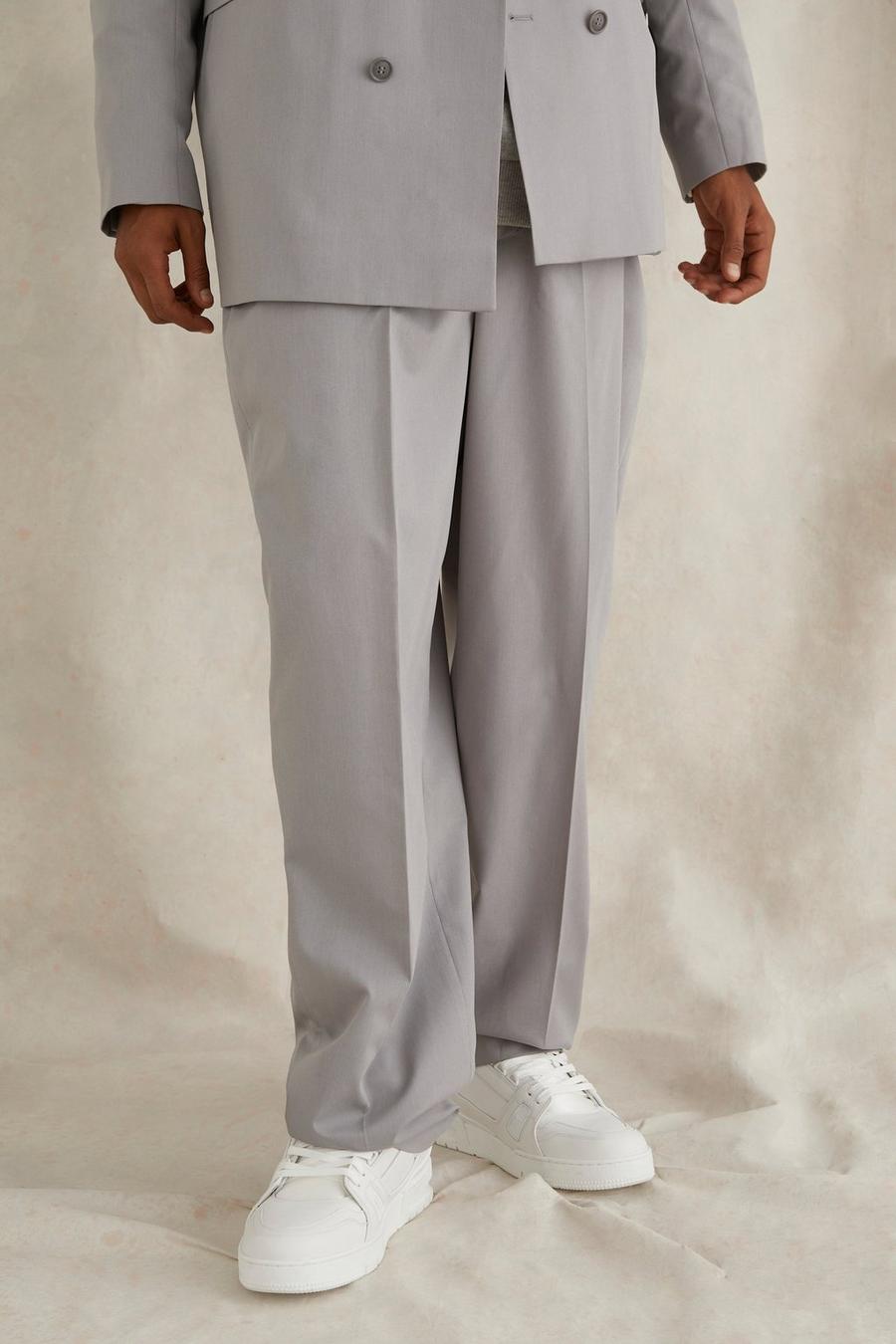 Grey Relaxed Fit Tailored Trouser image number 1