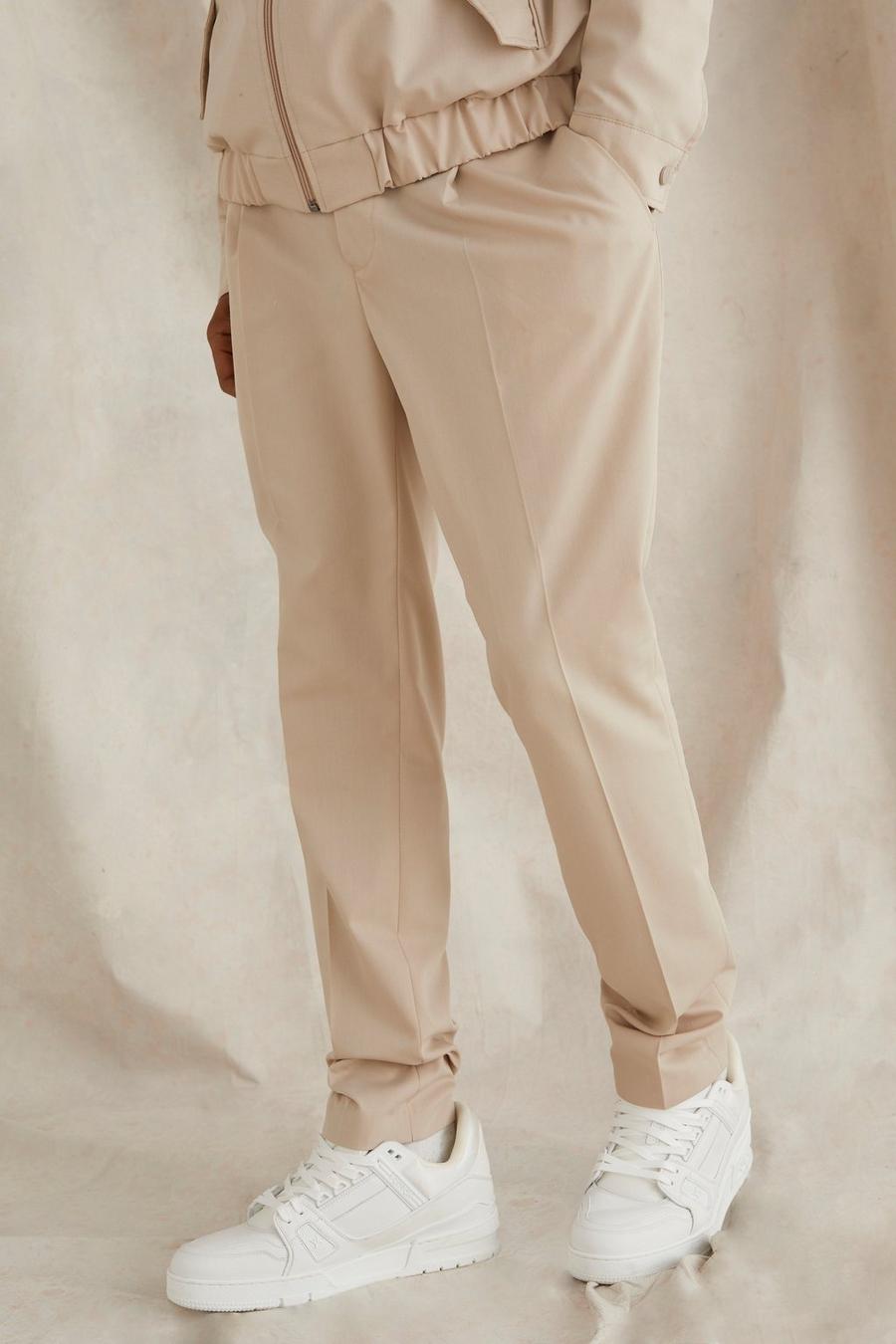Pantalon skinny plissé, Stone beige image number 1