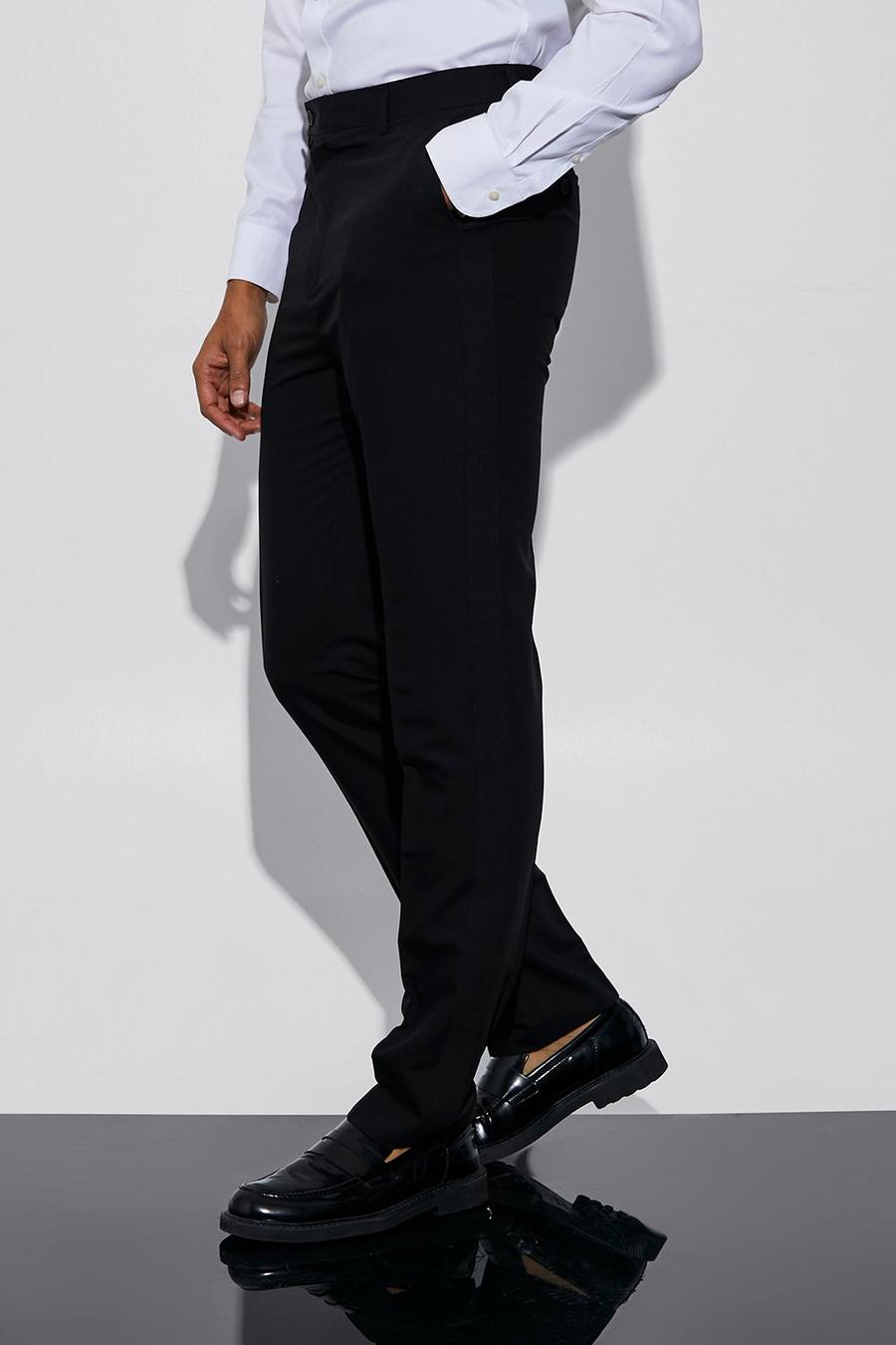 Black Straight Leg Trouser With Tape image number 1